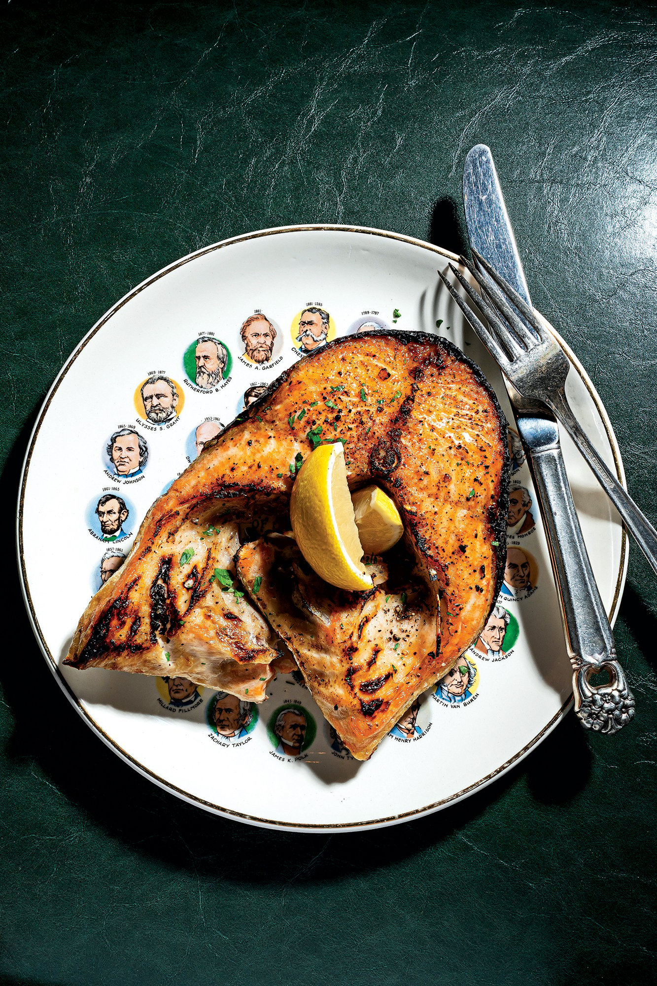 Grilled salmon collar at St. Anselm, the new restaurant from Stephen Starr and Joe Carroll. Photograph by Scott Suchman.