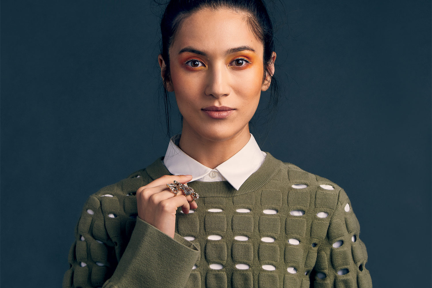 A timeless white shirt feels modern when paired with fall's styles. Photograph by Sean Scheidt.