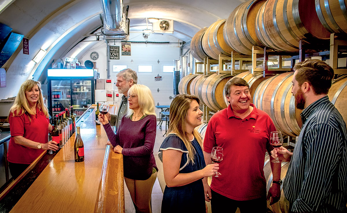 The winetasting at Maggie Malick is in an earthen-topped “cave.” Photograph by Brian M. Christopher.