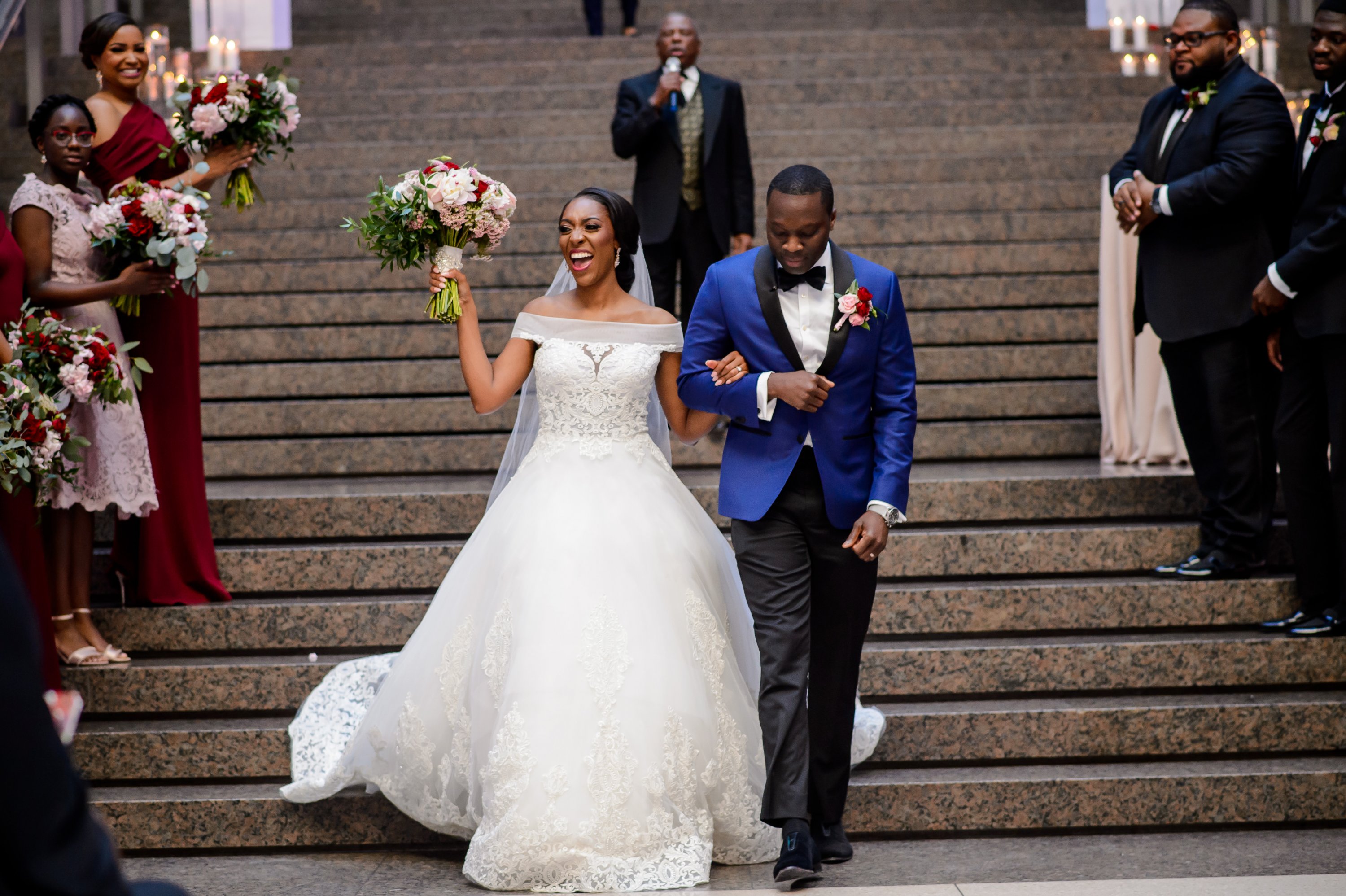 REDSKINS CHEERLEADER Emerald Stewart WEDDING WITH CHEER ROUTINE RONALD REAGAN INTERNATIONAL TRADE CENTER JOSHUA DWAIN