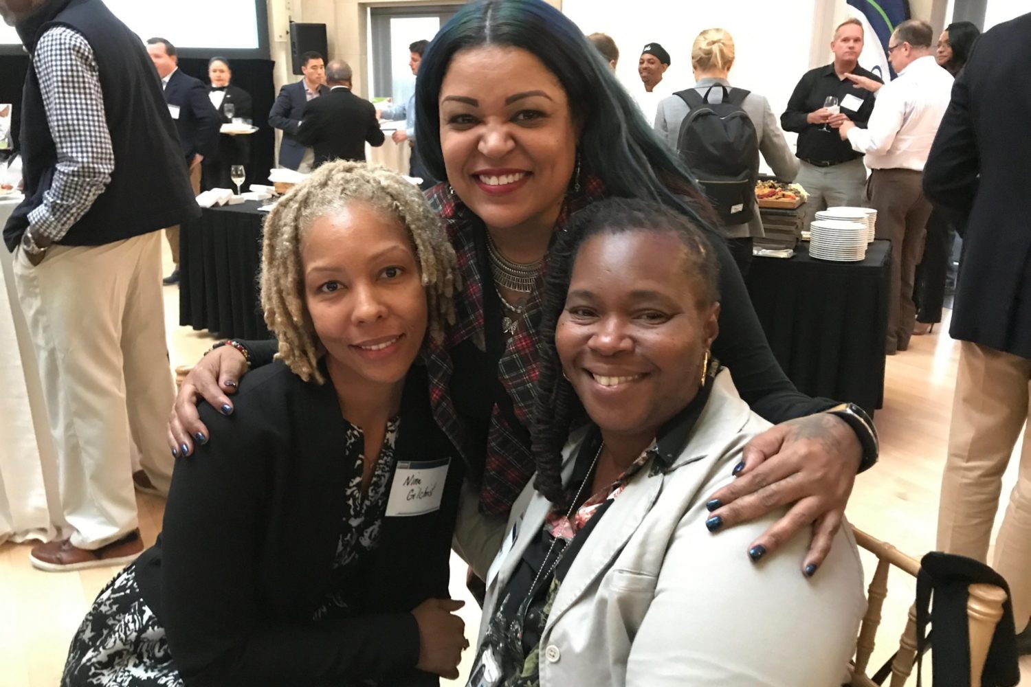 Nina Gilchrist, Chef Lozita King, and Dione Simmons (left to right) pose at the RAMW event where ProStart was announced.