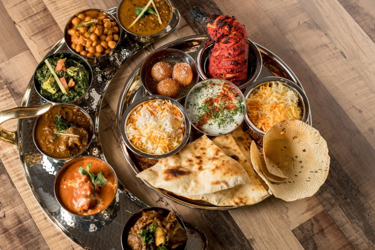 The Bombay Thali, a sampling platter of meat and vegetables. Photograph by Emma McAlary.