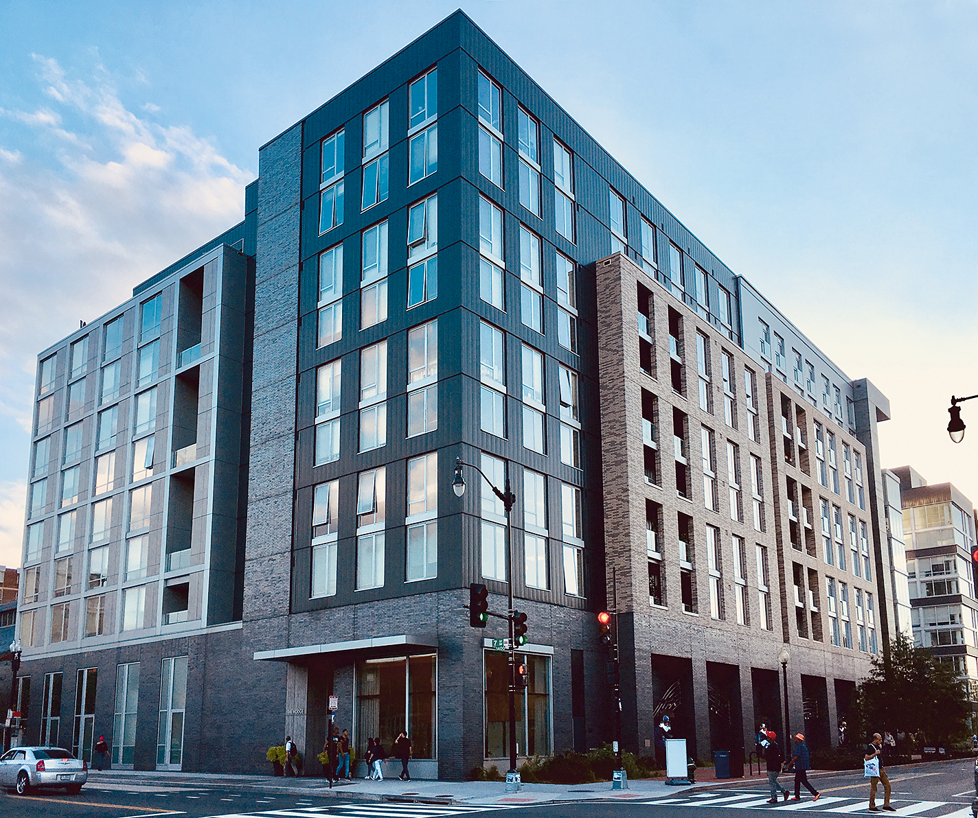 Hodge on 7th looks like any other luxury apartment building in Shaw, but it’s actually affordable housing for seniors. Photograph by Lauren Bulbin.