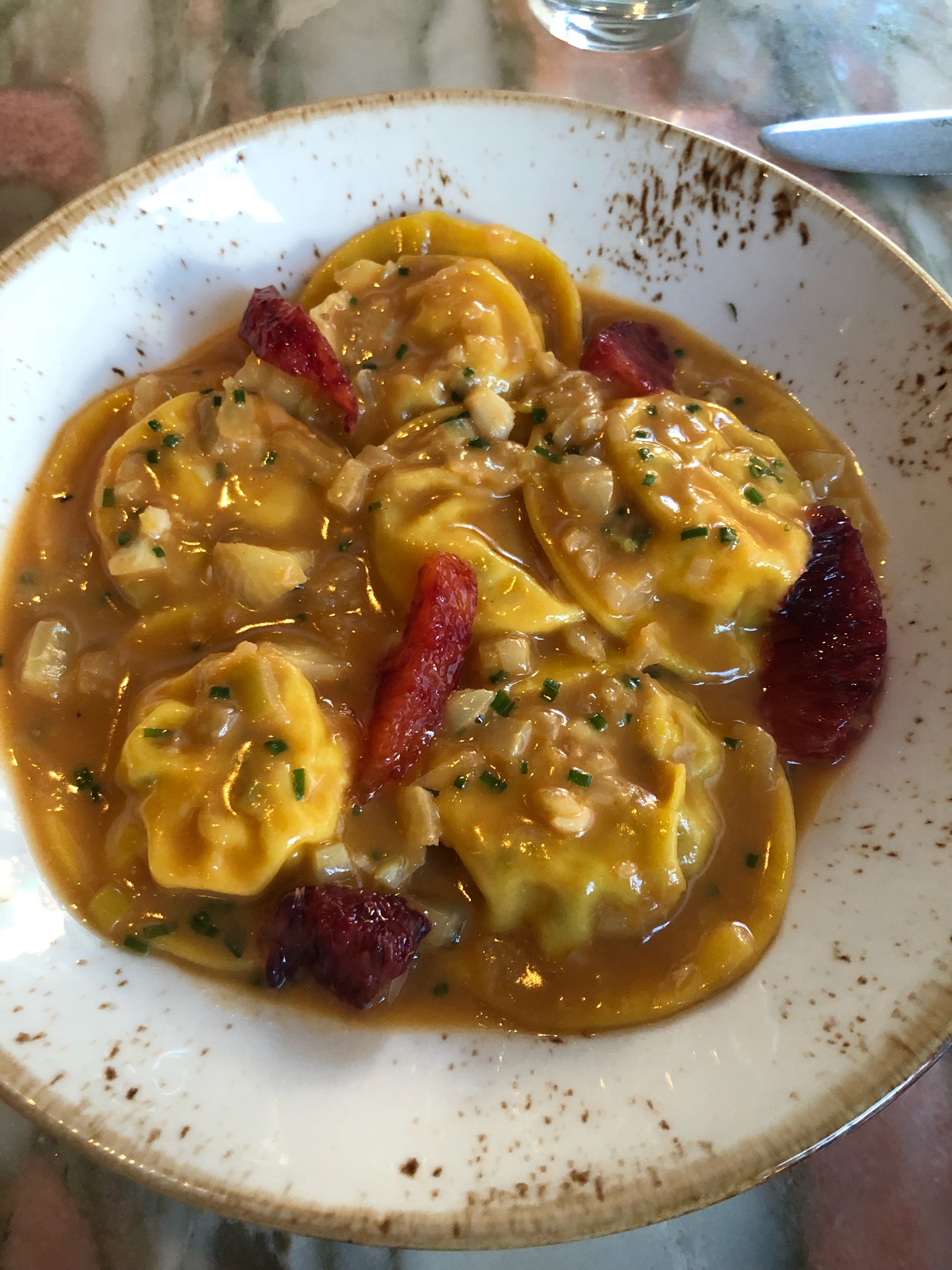 Lobster ravioli at San Lorenzo. Photograph courtesy of San Lorenzo. 