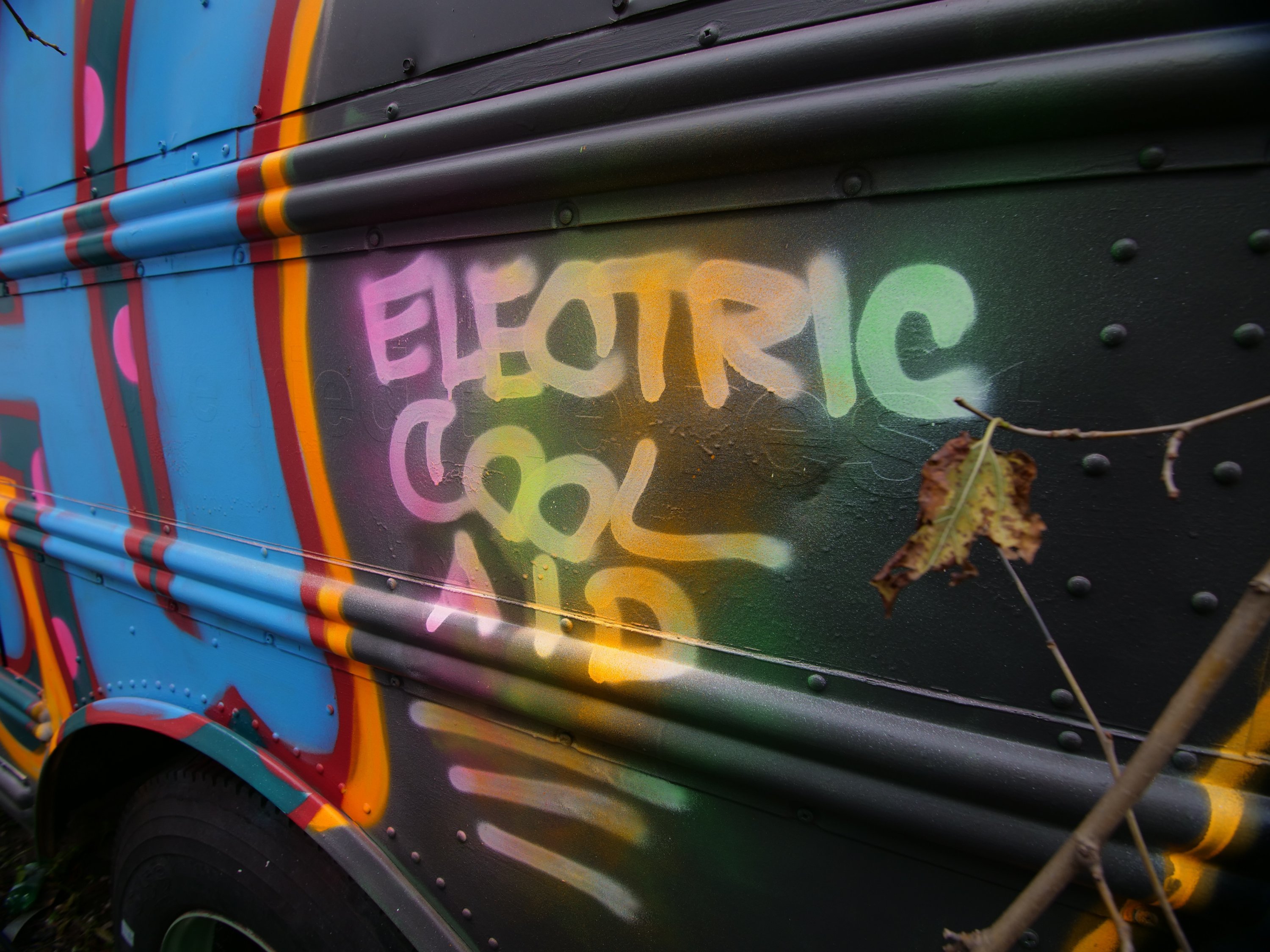 The name Electric Cool-Aid was inspired by the Merry Pranksters and their colorful bus. Photograph by Lisa Bolden. 