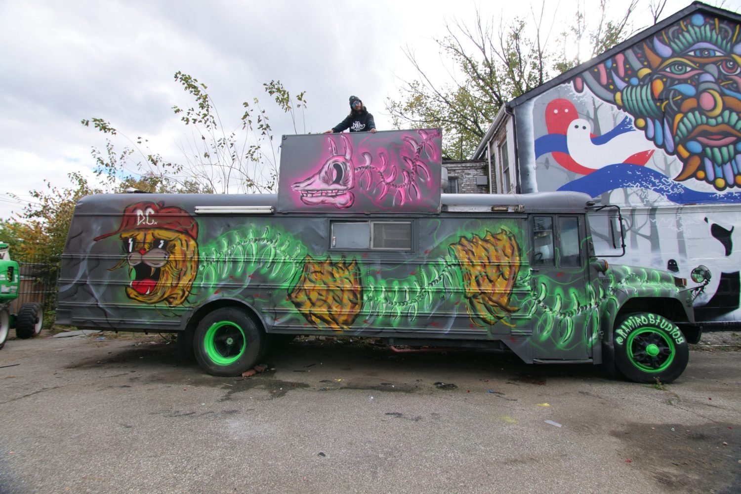 The painted bus that inspired the name, Electric Kool-Aid. Photograph by Lisa Bolden.