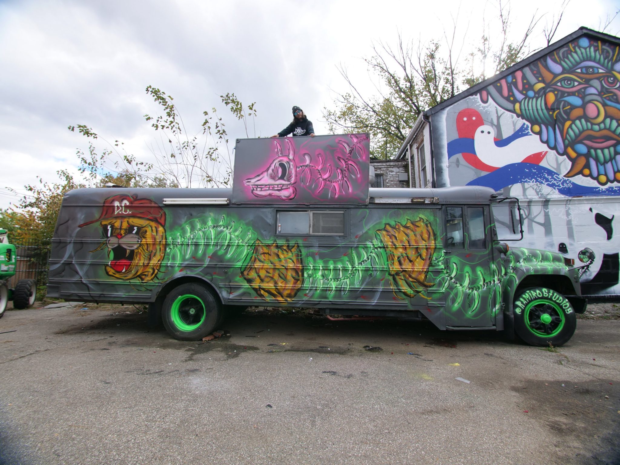 The painted bus that inspired the name, Electric Kool-Aid. Photograph by Lisa Bolden.