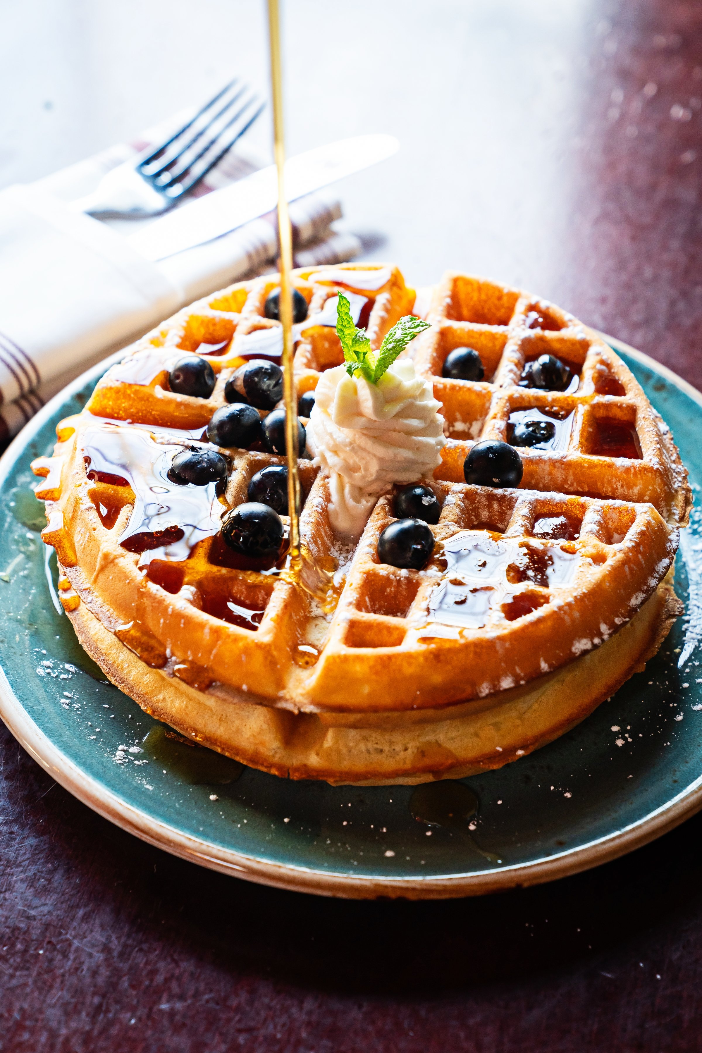 Blueberry and Ricotta Waffles at Brookland's Finest. Photograph by Scott Suchman.