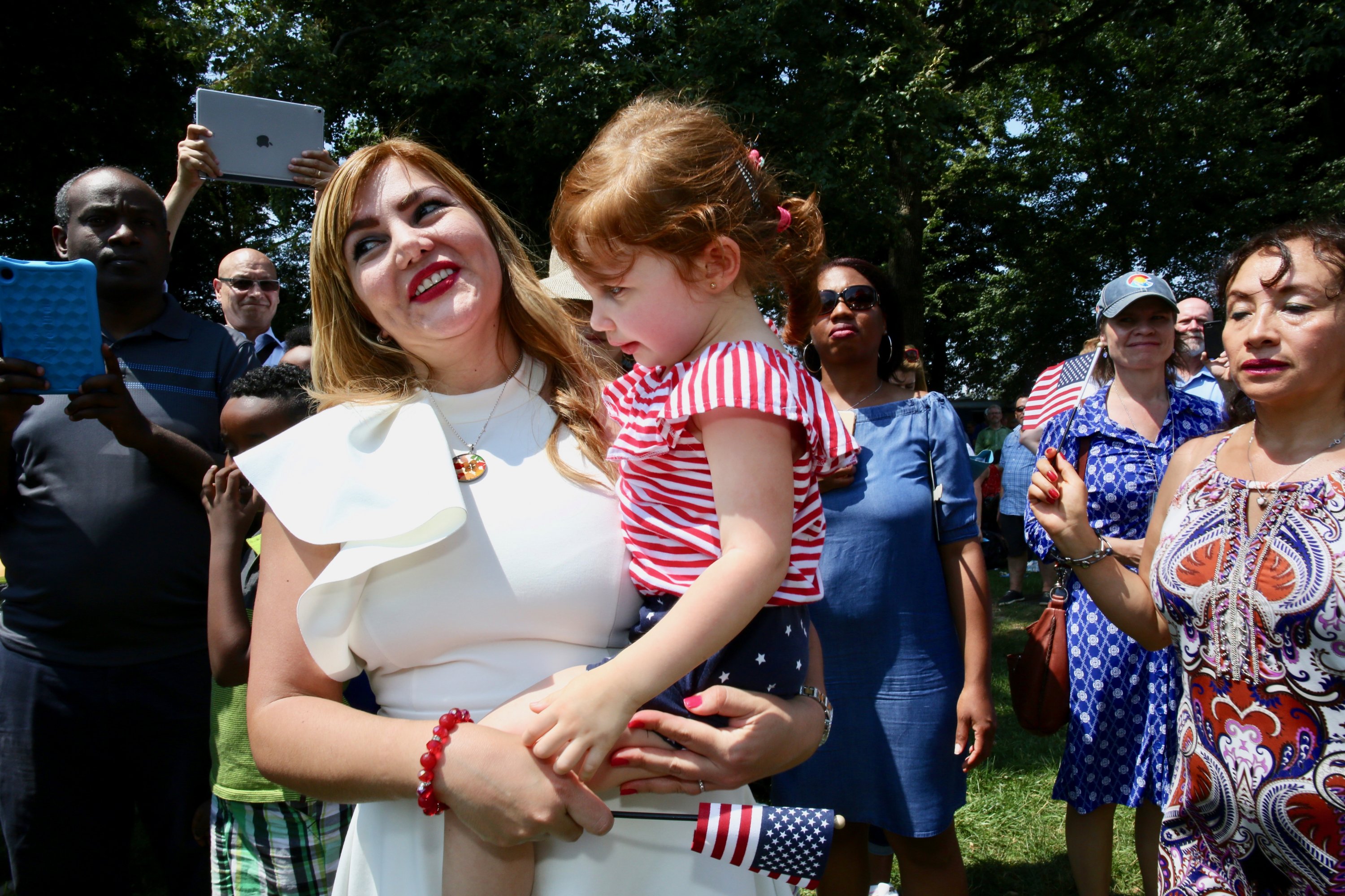 Photographs of Immigrants Becoming U.S. Citizens: A July Fourth citizenship ceremony at Mt. Vernon.