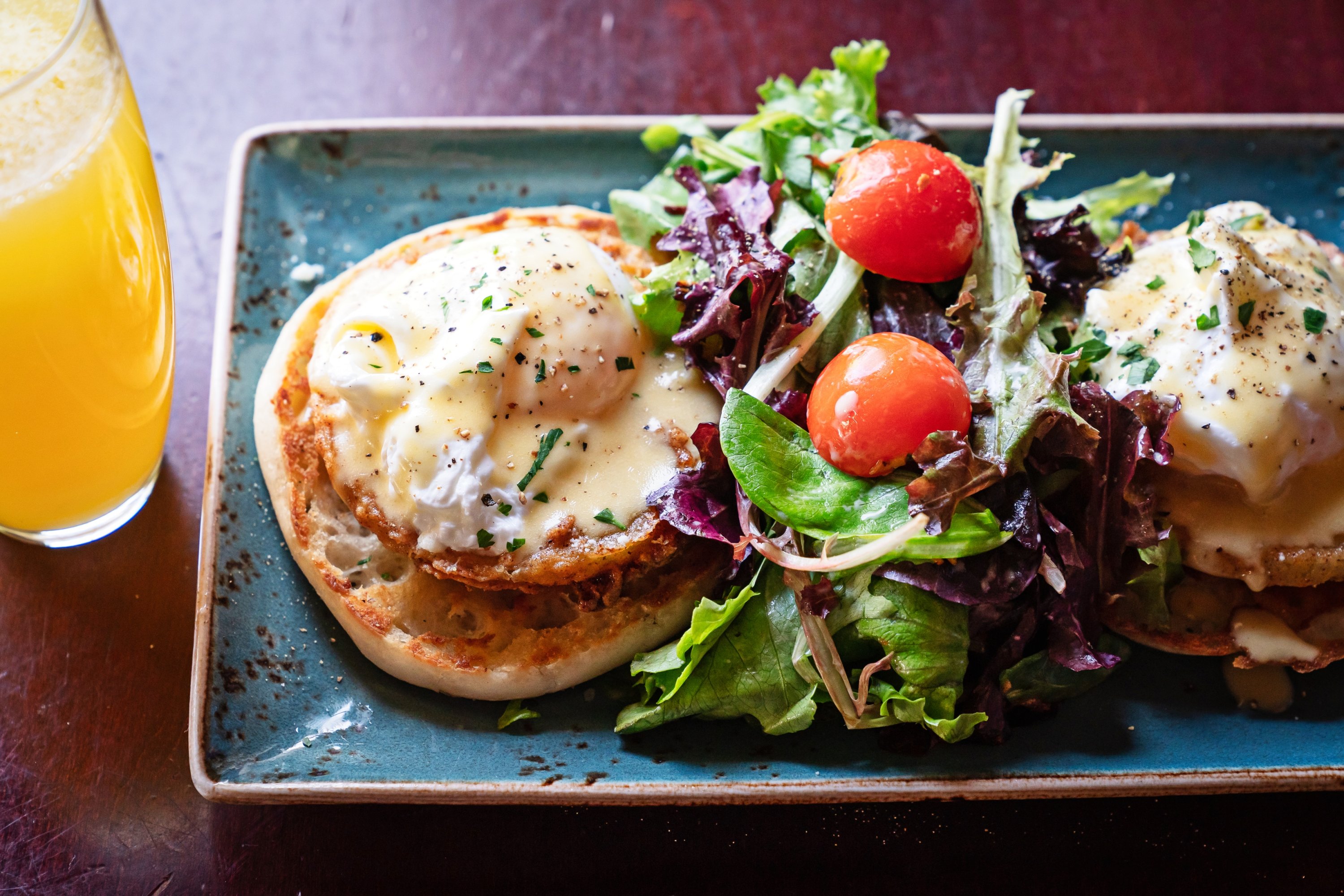 Fried green tomato benedict at Brookland's Finest. Photograph by Scott Suchman. 