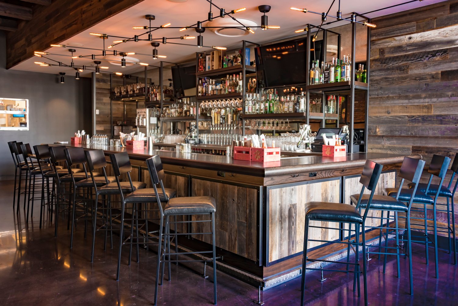 The bar has outlets and USBs to charge a phone after work or before a Nationals game. 