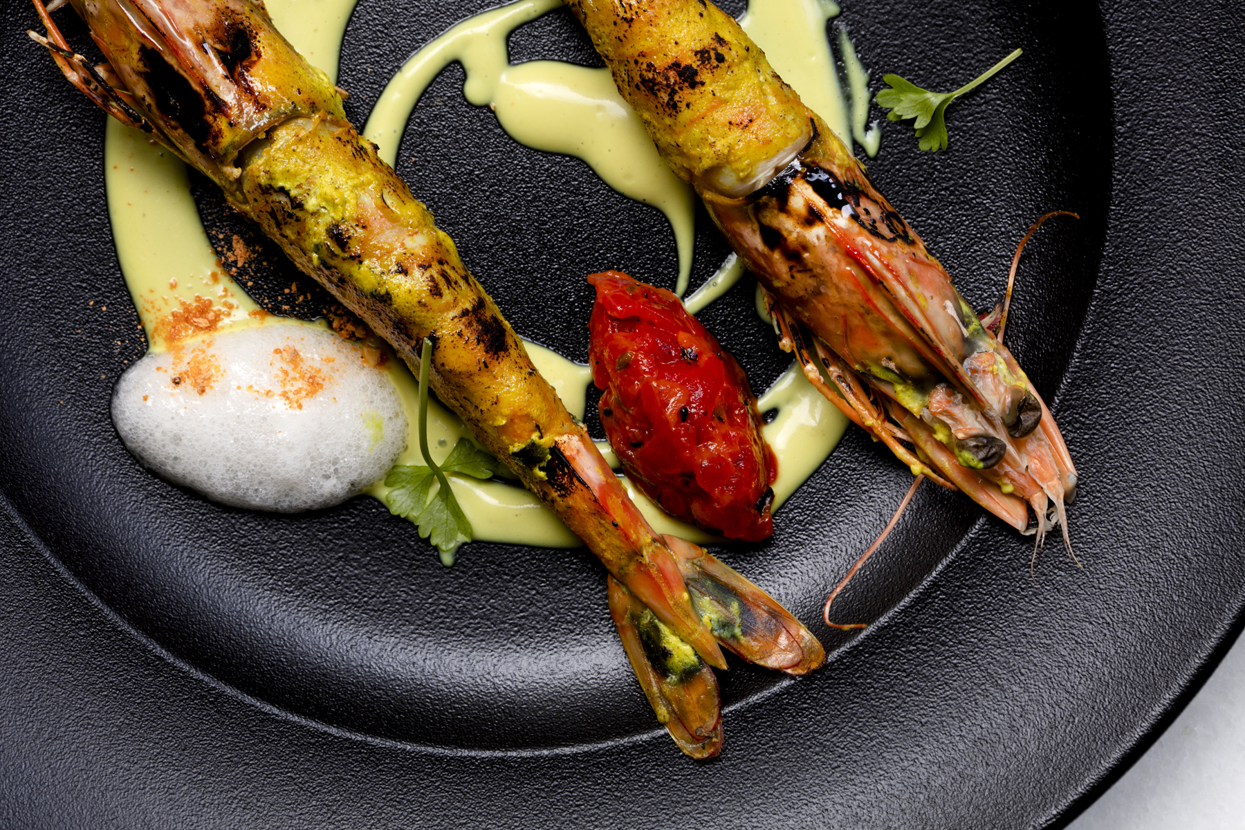 Tiger prawns are cooked in a tandoor. Photograph courtesy of Punjab Grill.