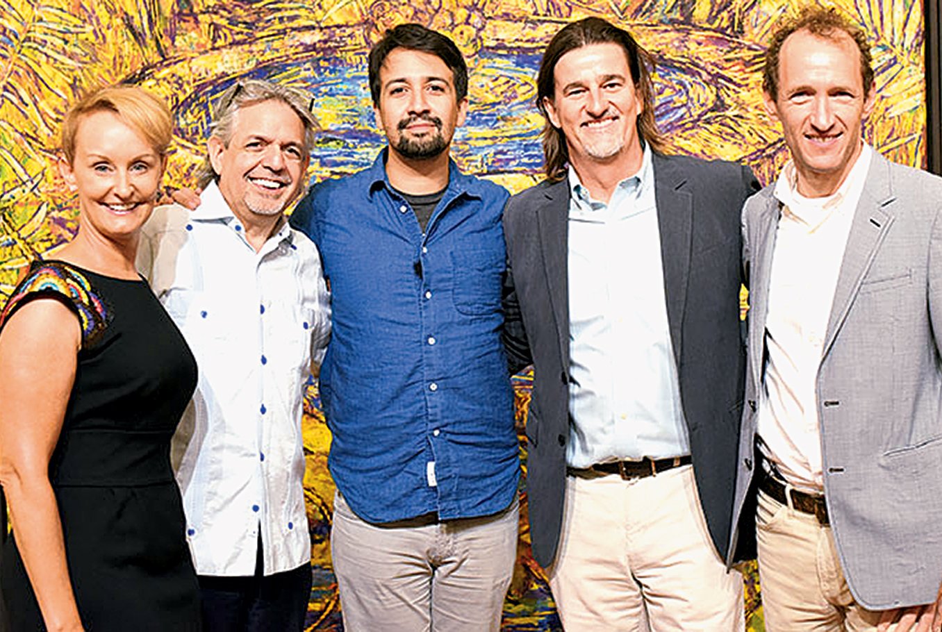 From left: Kristin Ehrgood, Luis Miranda, Lin-Manuel Miranda, Vadim Nikitine, and Jeffrey Seller. Photograph courtesy of the Flamboyan Arts Fund.