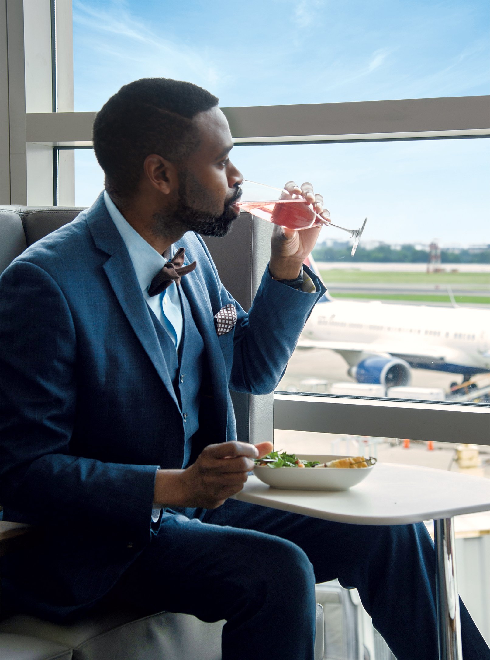 Airport lounges are getting luxe—Delta’s new lounge at DCA, seen here, serves up a menu by a top local chef. Photograph courtesy of Delta.