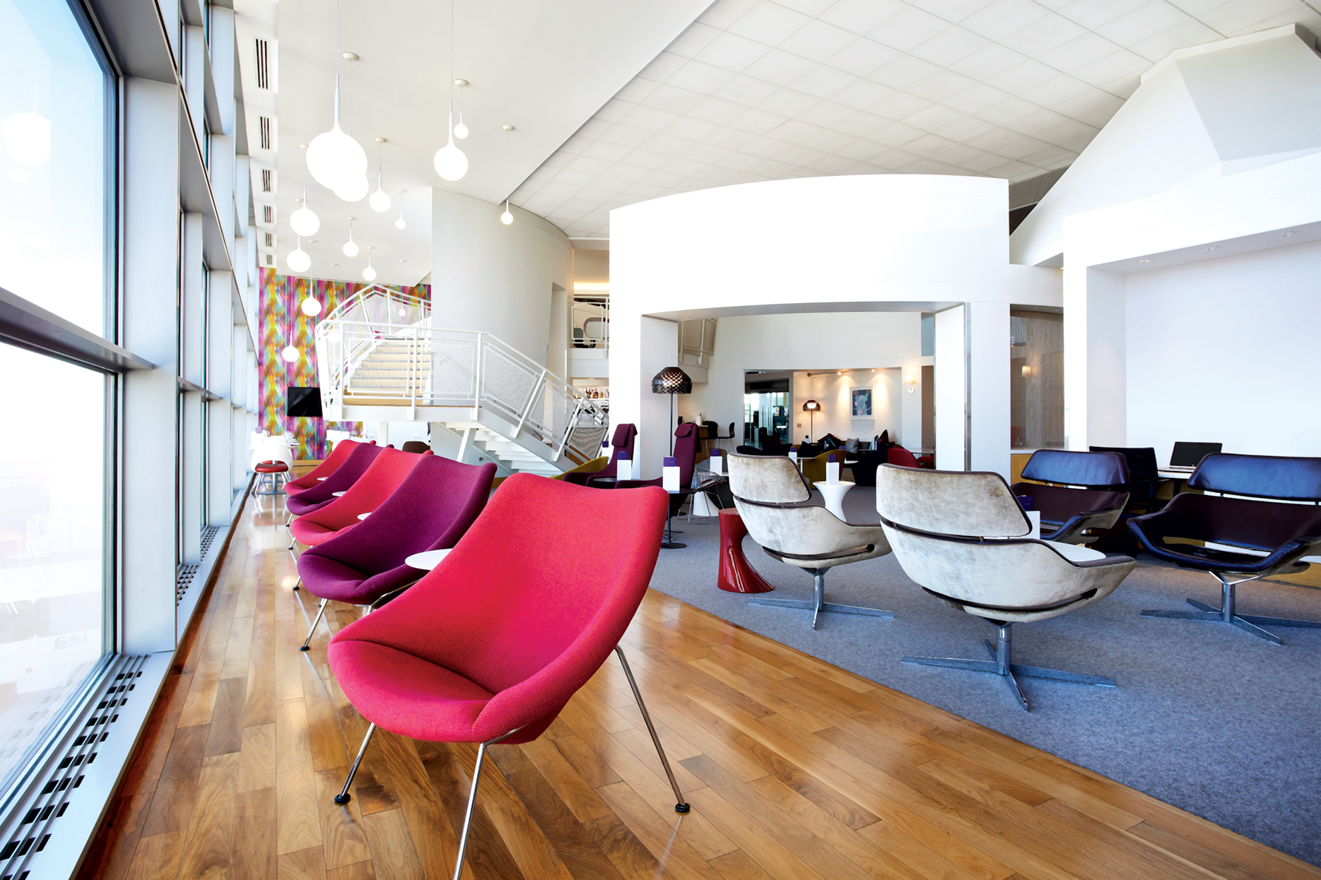 lounges2 - Washingtonian The Virgin Atlantic lounge at Dulles. Photograph courtesy of Virgin Atlantic.