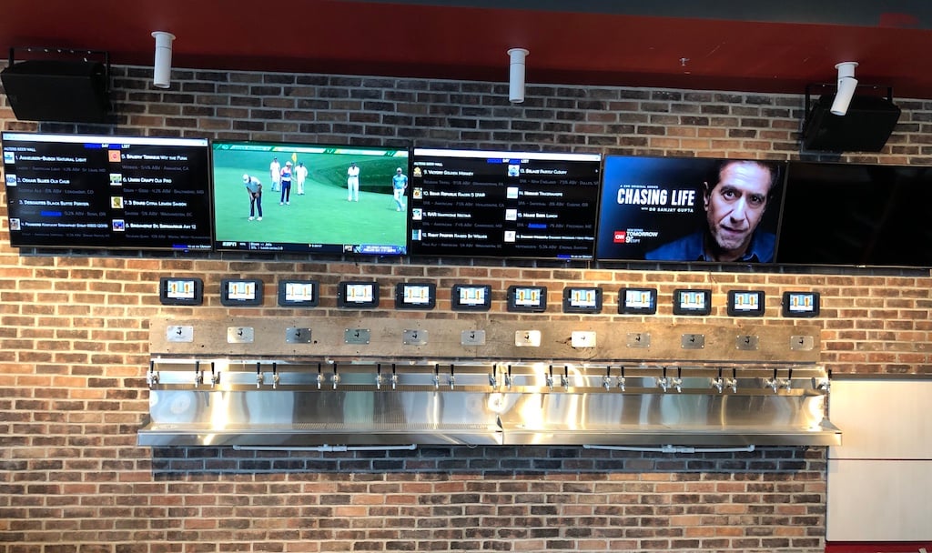 Walter's self-pour beer wall. Photograph courtesy of Walter's