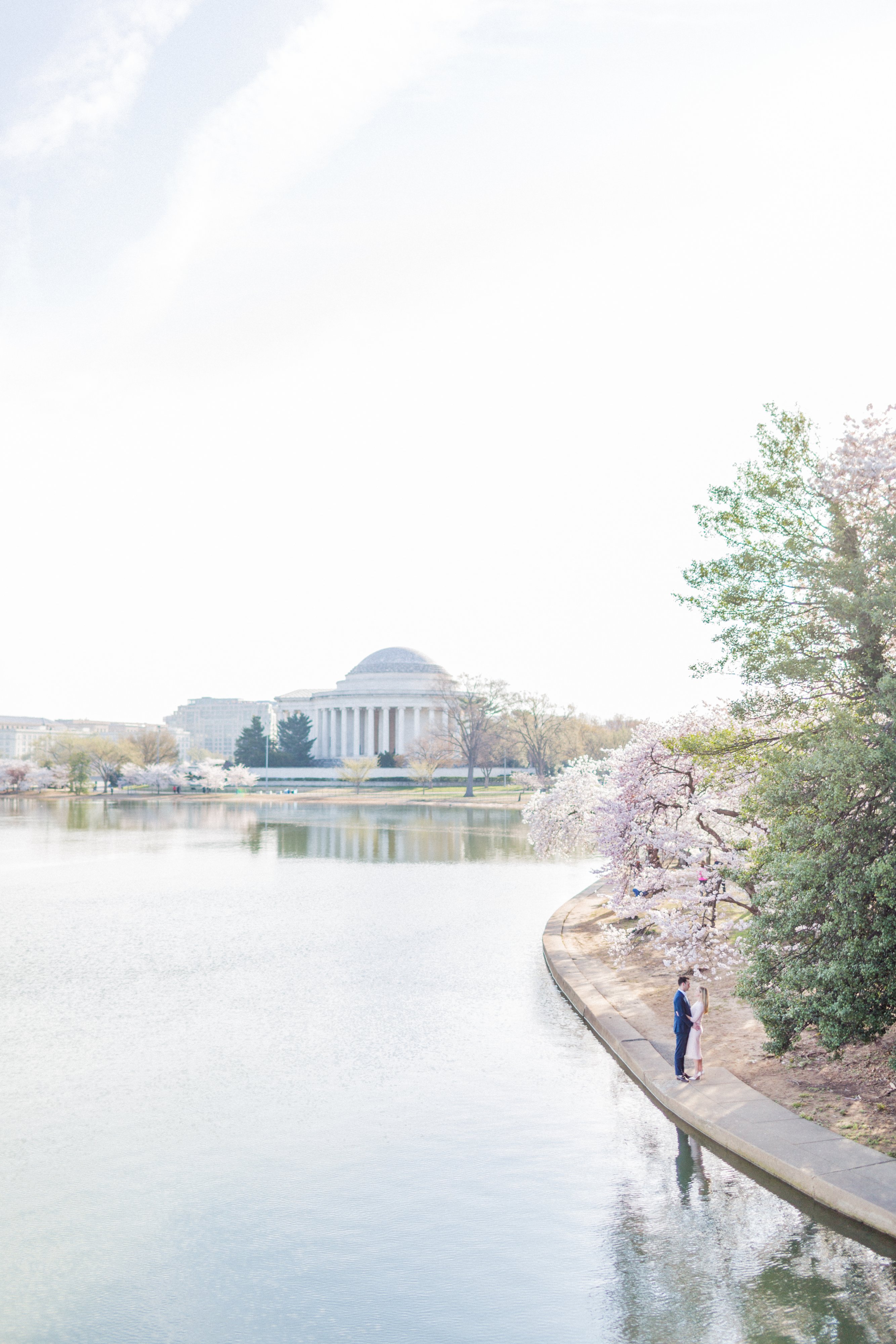 Perfect cherry blossom engagement photo