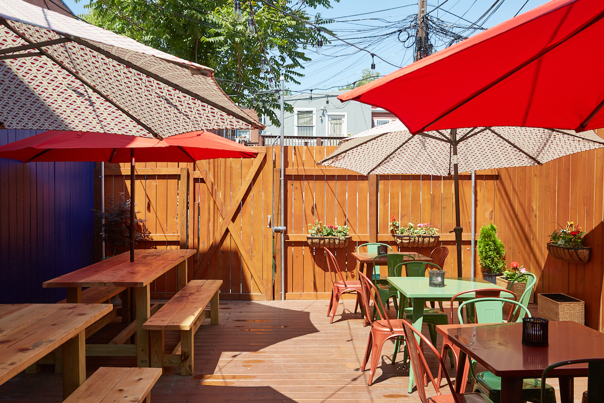 Hanumanh Lao bar restaurant patio from Thip Khao Padaek owners in Shaw.