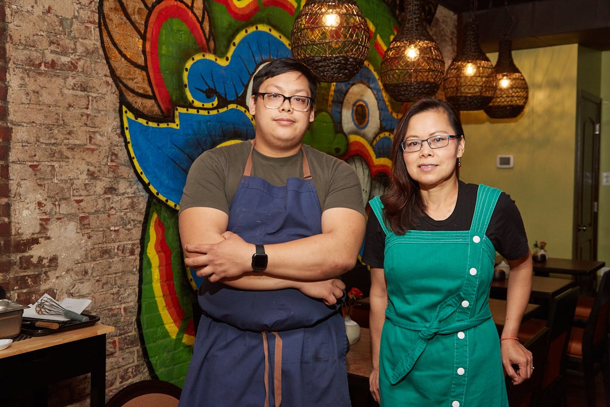 Hanumanh Lao bar restaurant patio from Thip Khao Padaek owners in Shaw.