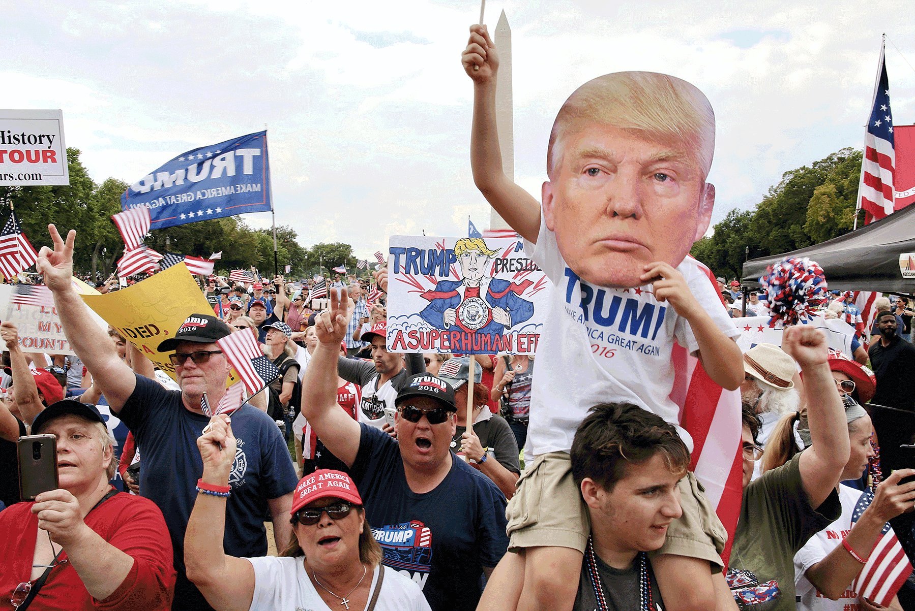 After befriending neo-Nazis on Reddit and 4chan, the author’s son met some of his internet heroes in real life at a 2017 rally on the Mall. Photograph by Evy Mages.