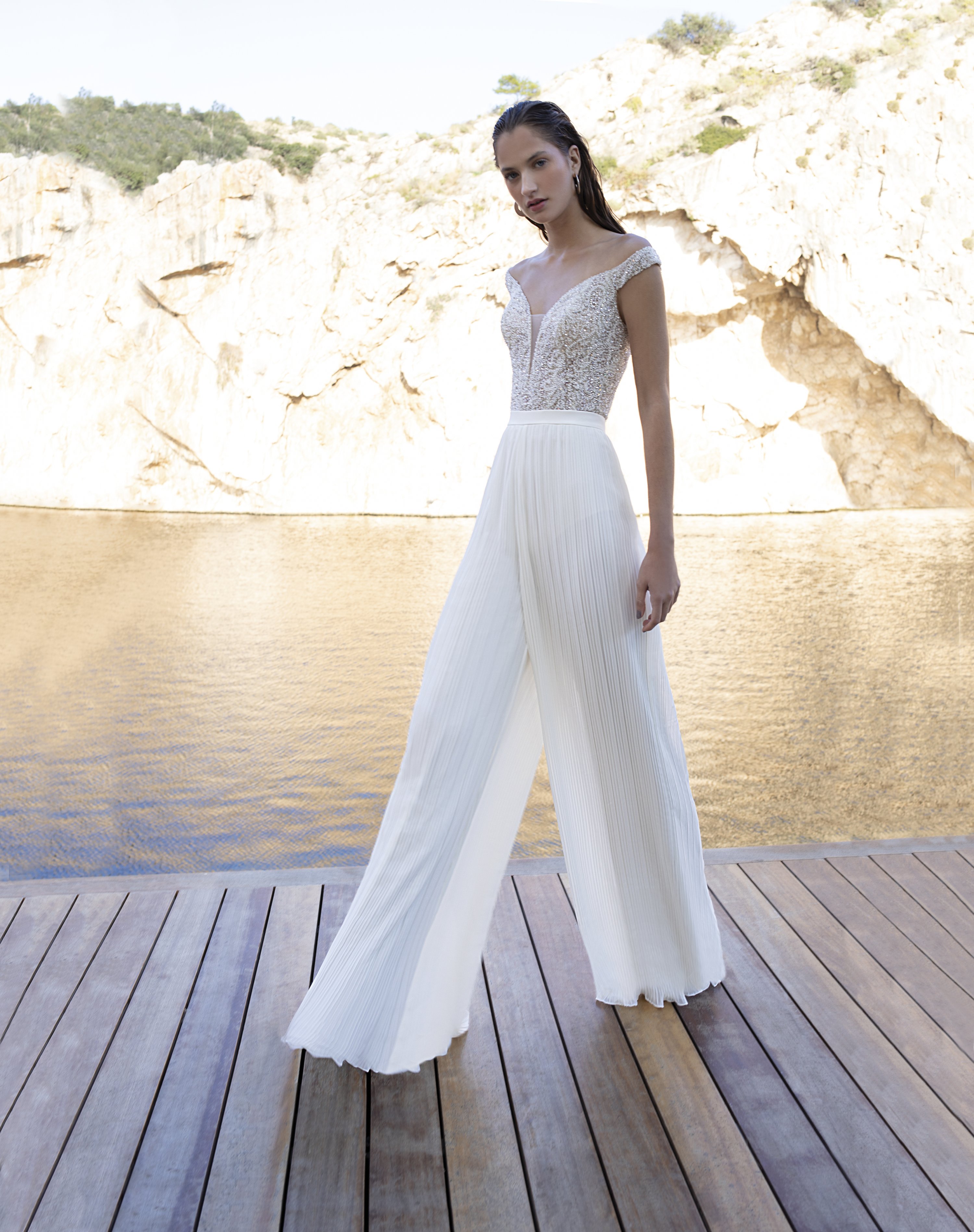 wedding pantsuit for bride