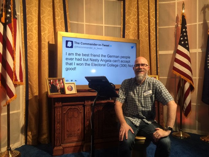 me tweeting on a toilet - Washingtonian Trump Twitter Library DC