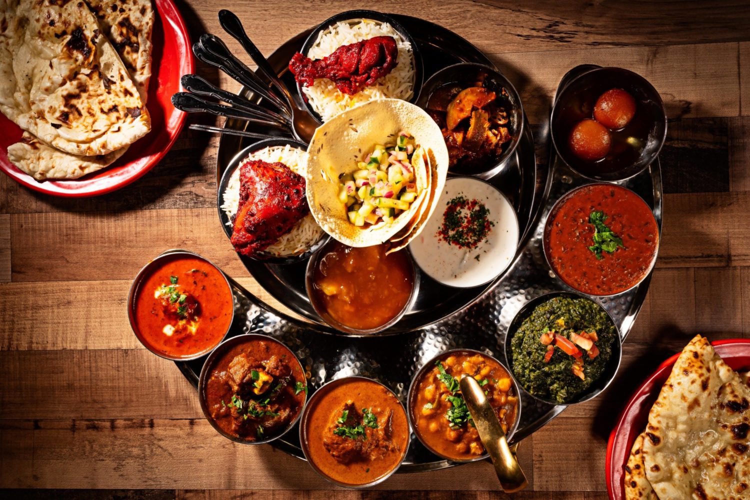 Bombay Street Food's thali for two. Photo by Scott Suchman.