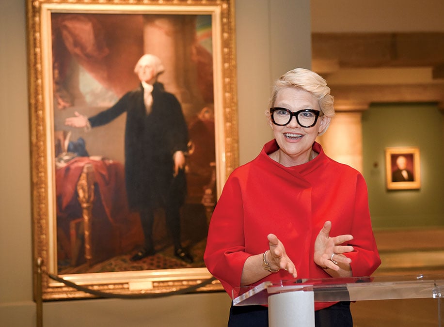 AP_17263581081888.QTR - Washingtonian Portrait Gallery director Kim Sajet set Raven off when she phoned him personally to reject his request that his artwork hang at the museum. Photograph by Kevin Wolf/AP Images for the National Portrait Gallery