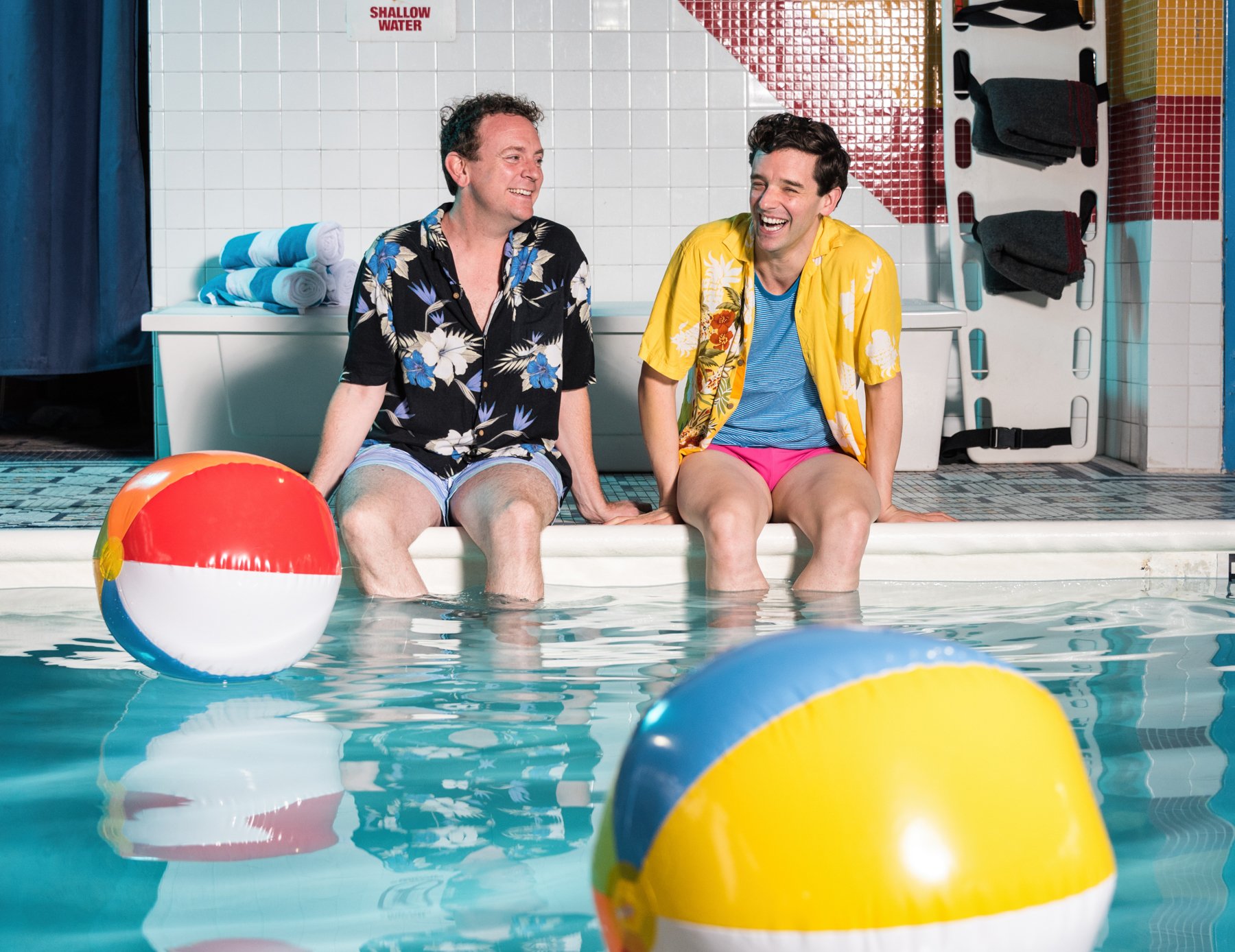 Left, <em>Bright Colors and Bold Patterns</em> playwright Drew Droege. Photograph by Russ Rowland.