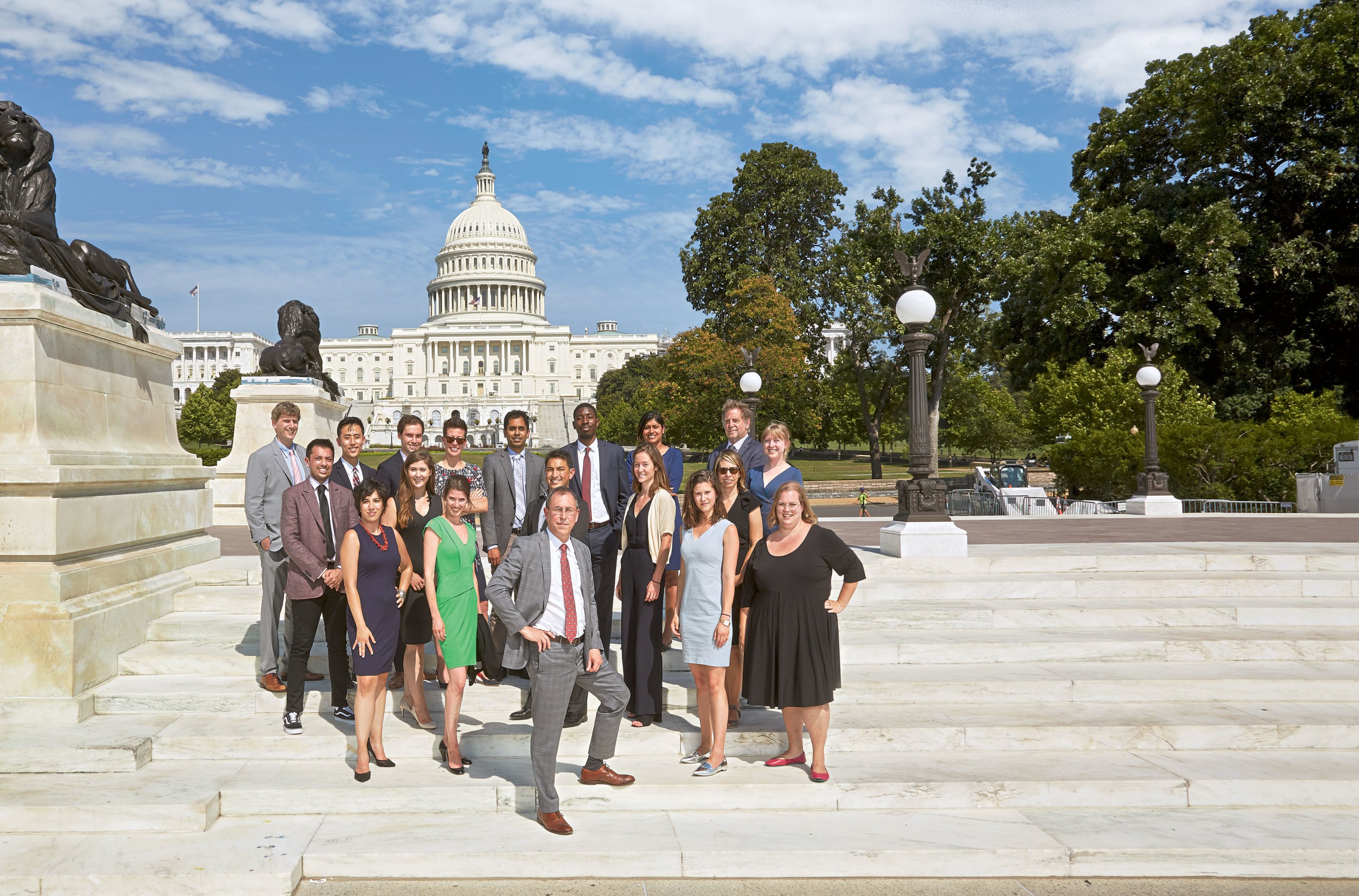 Open Markets Institute founder Barry Lynn (front center) and his team have collaborated with 2020 contender Elizabeth Warren and Facebook cofounder Chris Hughes, who wants the tech giant broken up. Photograph by Jeff Elkins.