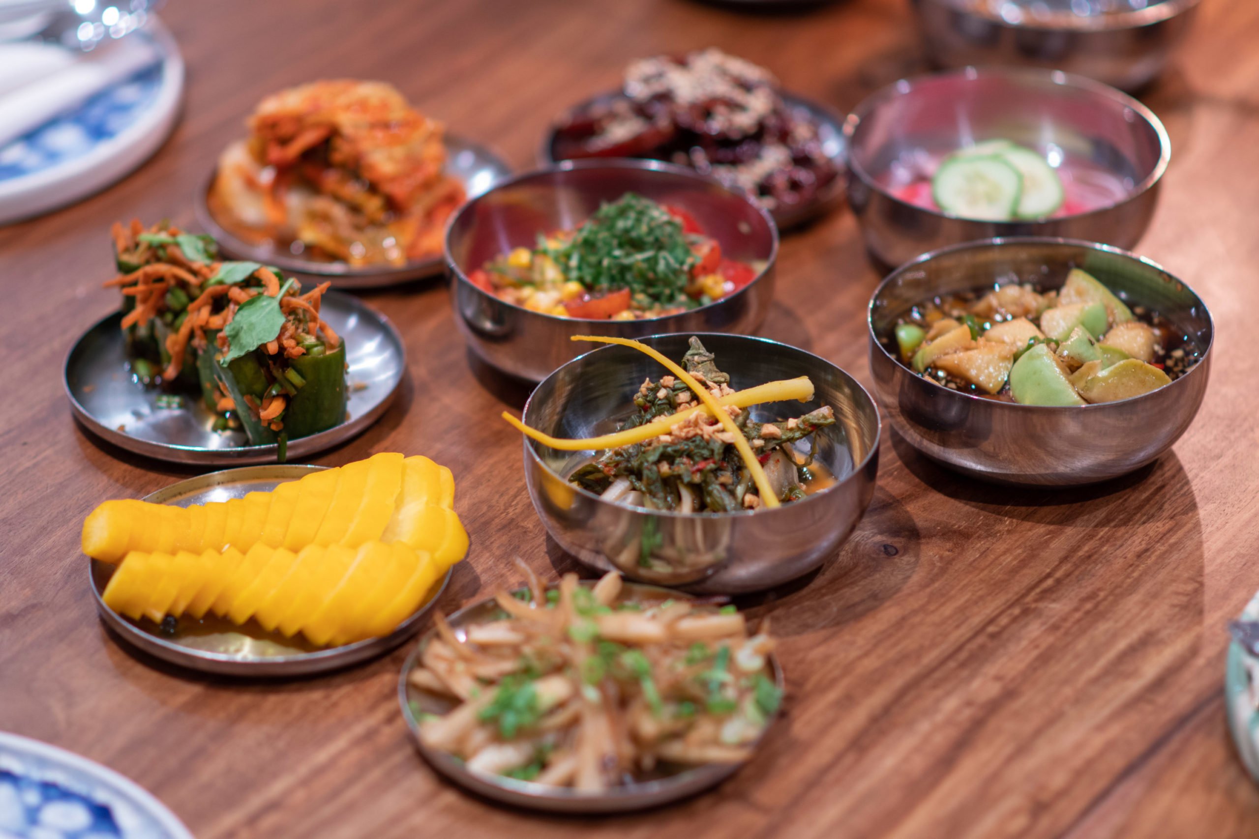 Panchan (small vegetable dishes) Panchan (small vegetable dishes)