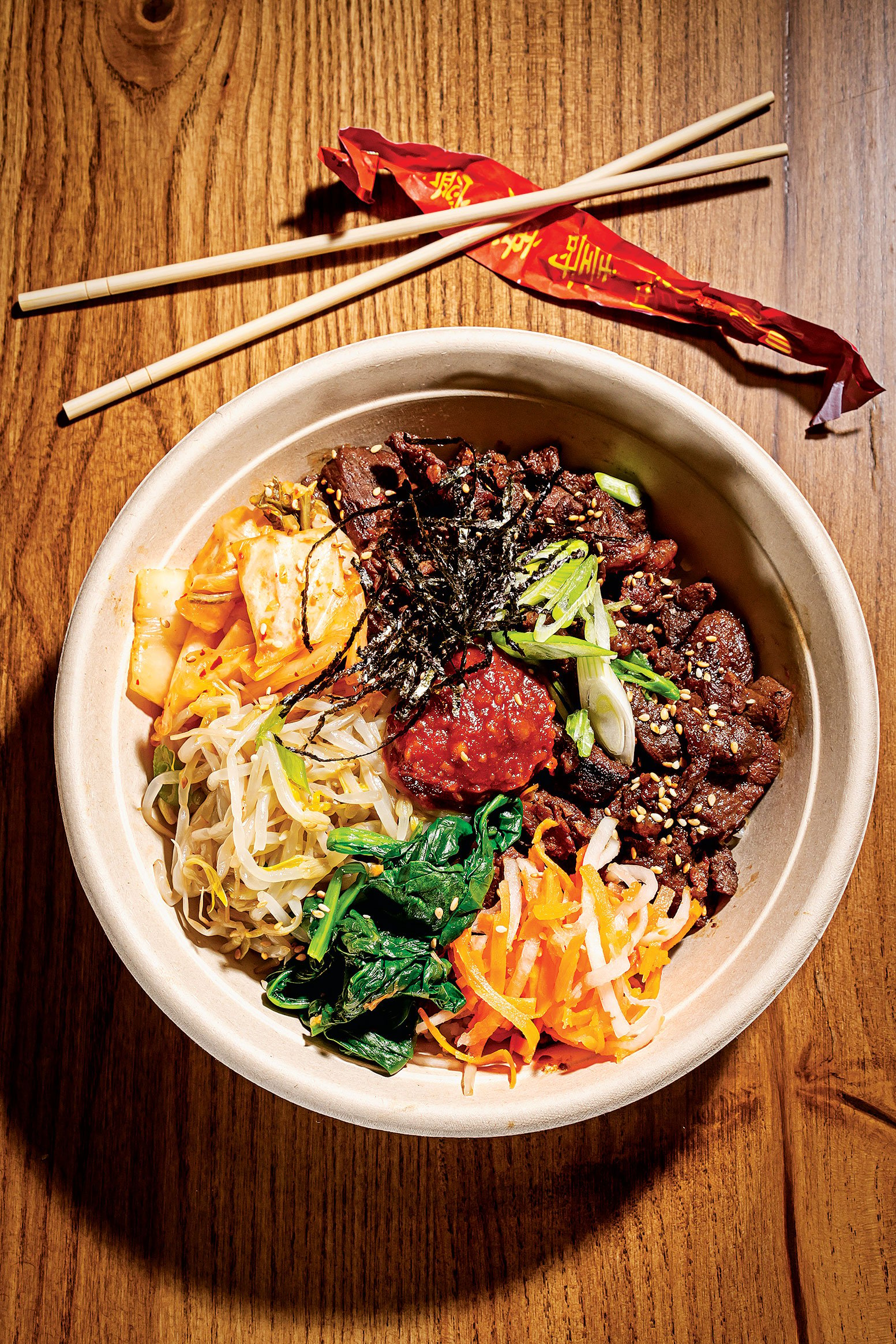 Korean barbecue beef bowl at Rice Crook.