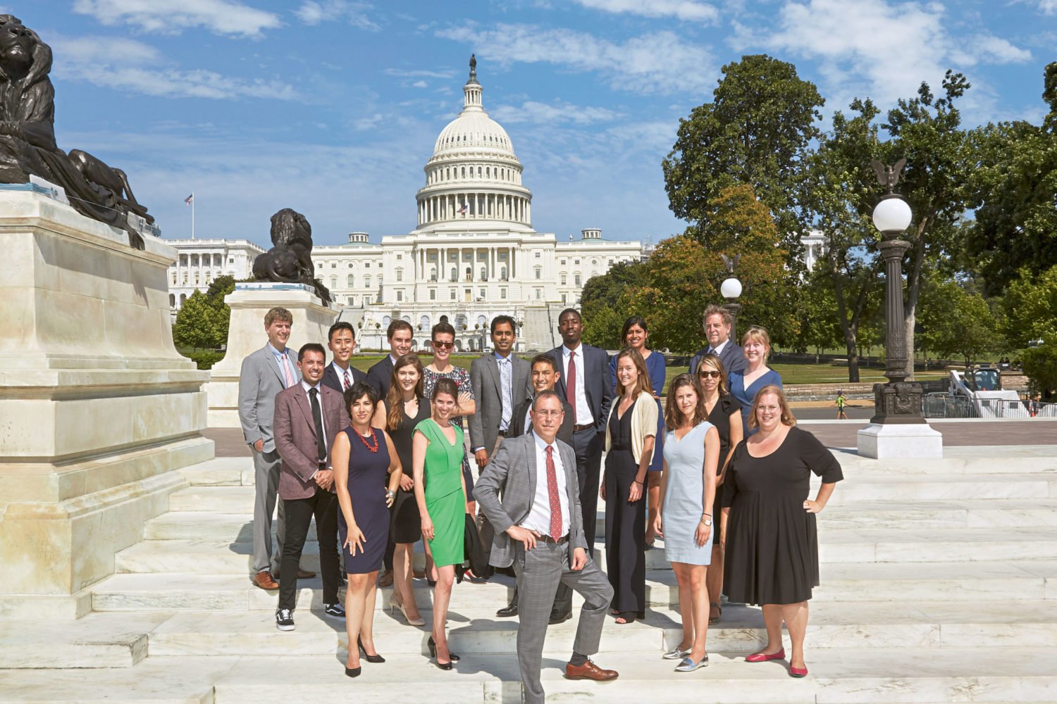 Open Markets Institute founder Barry Lynn (front center) and his team have collaborated with 2020 contender Elizabeth Warren and Facebook cofounder Chris Hughes, who wants the tech giant broken up. Photograph by Jeff Elkins.