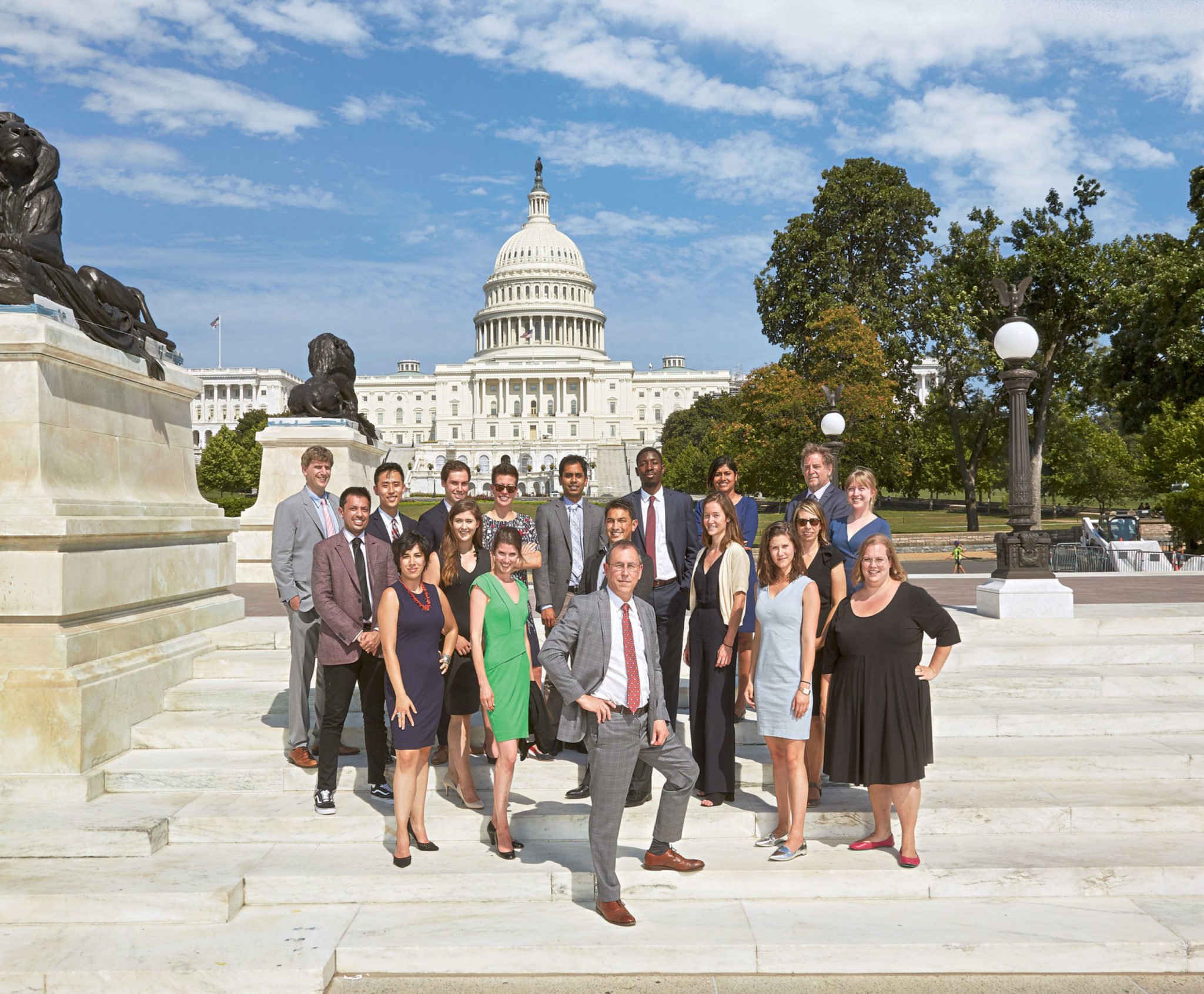 Open Markets Institute founder Barry Lynn (front center) and his team have collaborated with 2020 contender Elizabeth Warren and Facebook cofounder Chris Hughes, who wants the tech giant broken up. Photograph by Jeff Elkins.