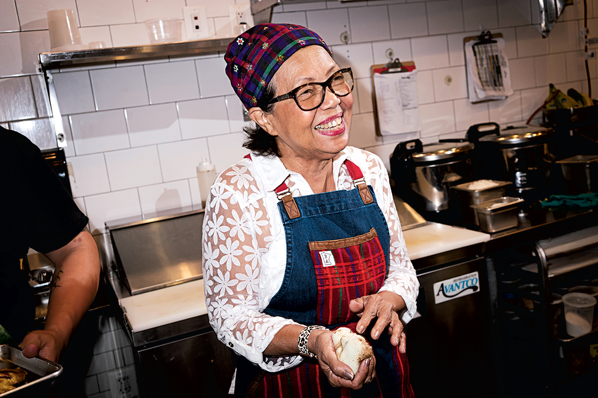 Law-Yone in her kitchen.