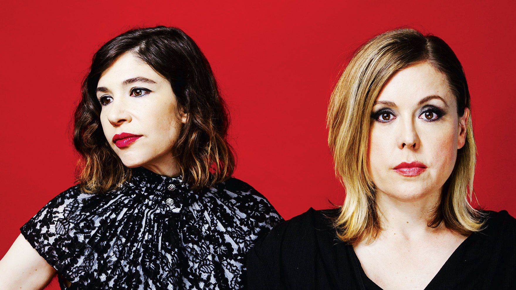 Photograph of Sleater-Kinney by Nikko Lamere.