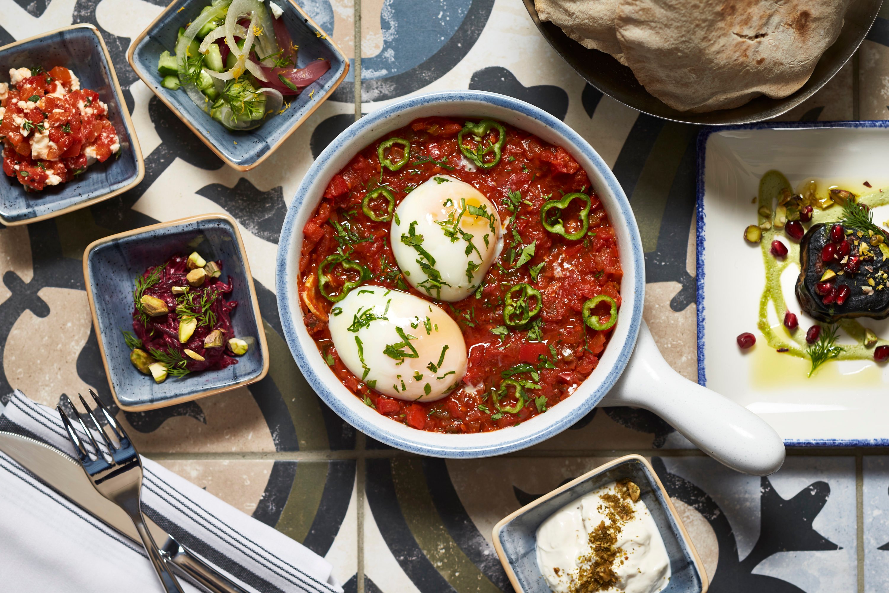 Sababa serves shakshuka at brunch. Photo by Greg Powers. 