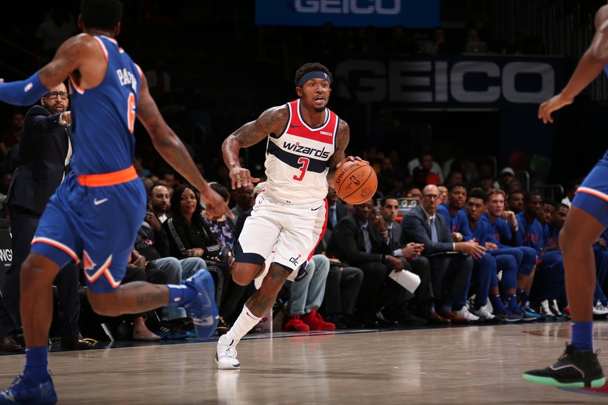 New York Knicks v Washington Wizards - Washingtonian Bradley Beal was unable to compete in the Tokyo Olympics. Photograph courtesy Washington Wizards.