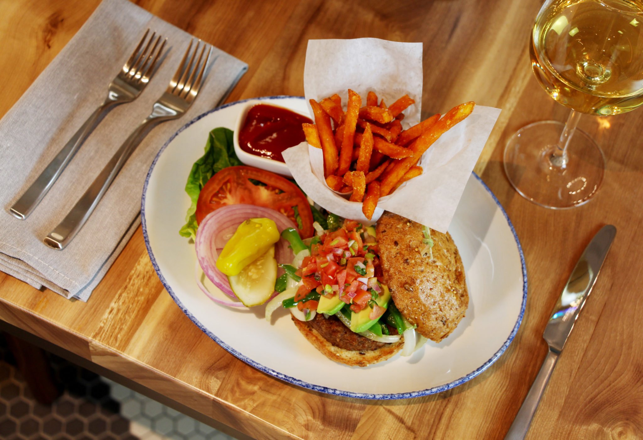 The Commentary menu is filled with vegan fare, like the meatless Beyond Burger. Photo courtesy of the Commentary Social House.