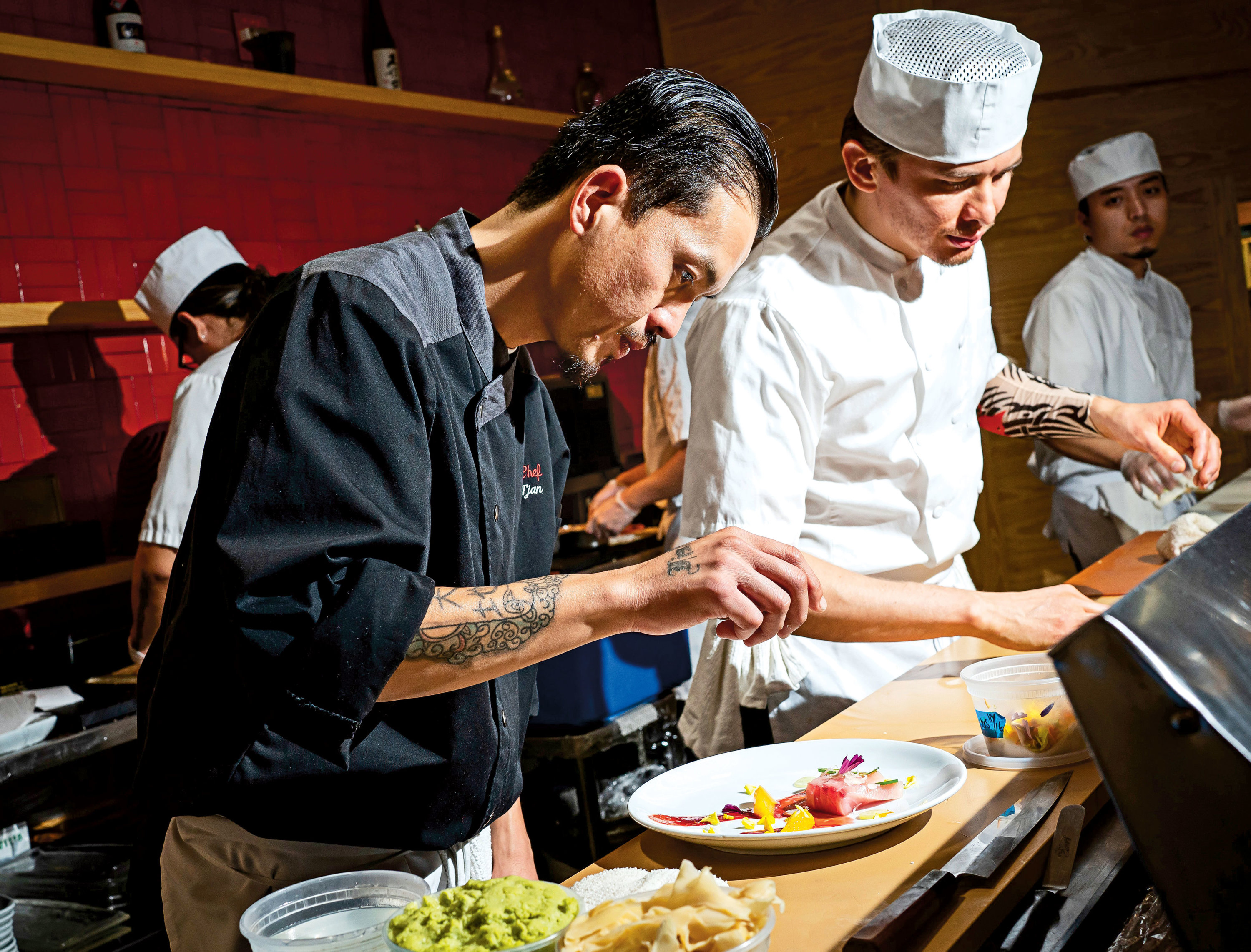 Chef Handry Tjan, left, at Sushiko.