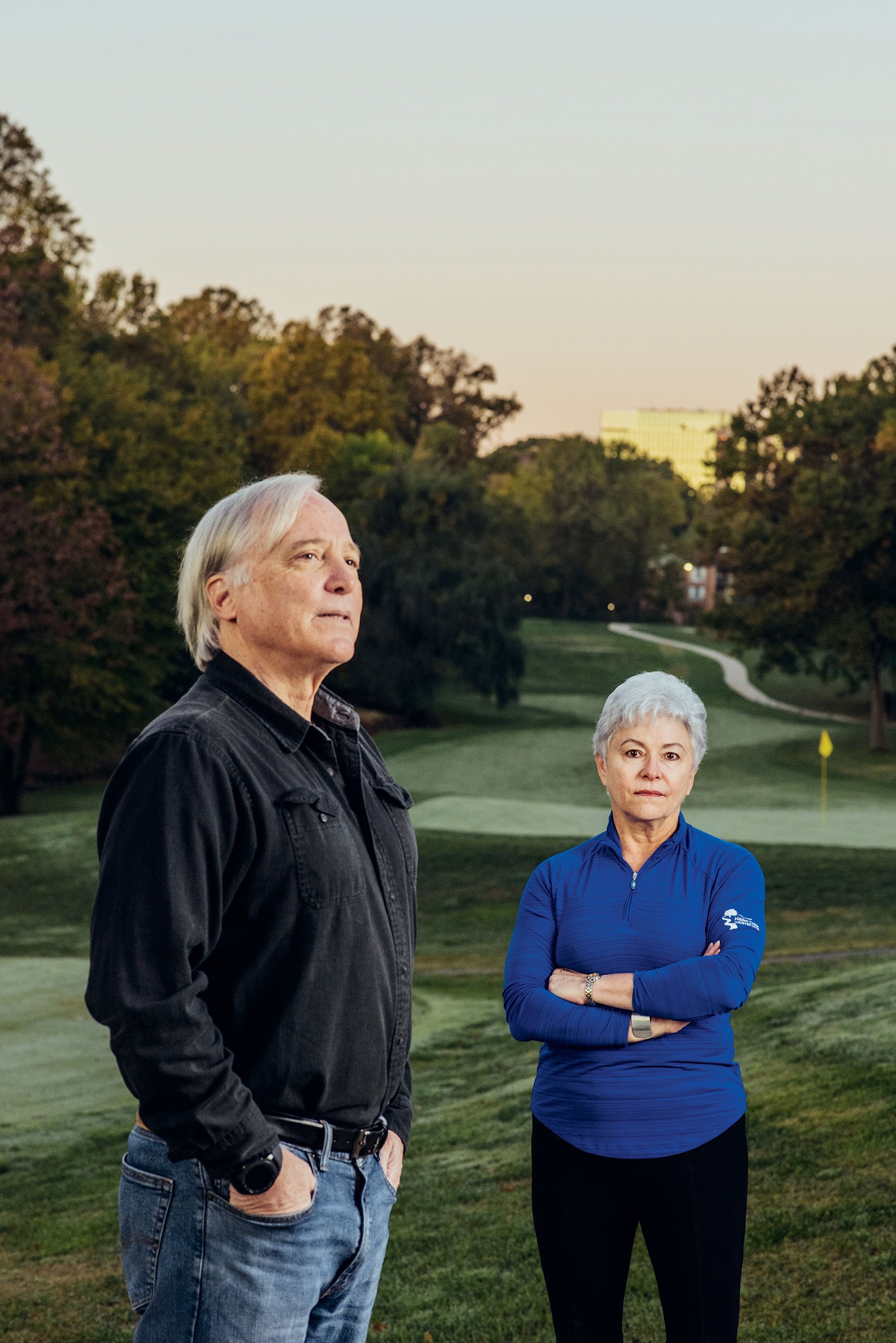 hays-mulston-reston - Washingtonian Dennis Hays and Lynne Mulston want golf courses saved—it’s green space for all, they say. Photograph by Stephen Voss.