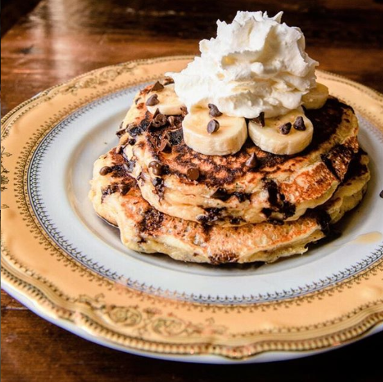 Malted chocolate chip and banana pancakes (1) - Washingtonian Chocolate chip and banana pancakes at St. Anselm. Photo courtesy of St. Anselm.