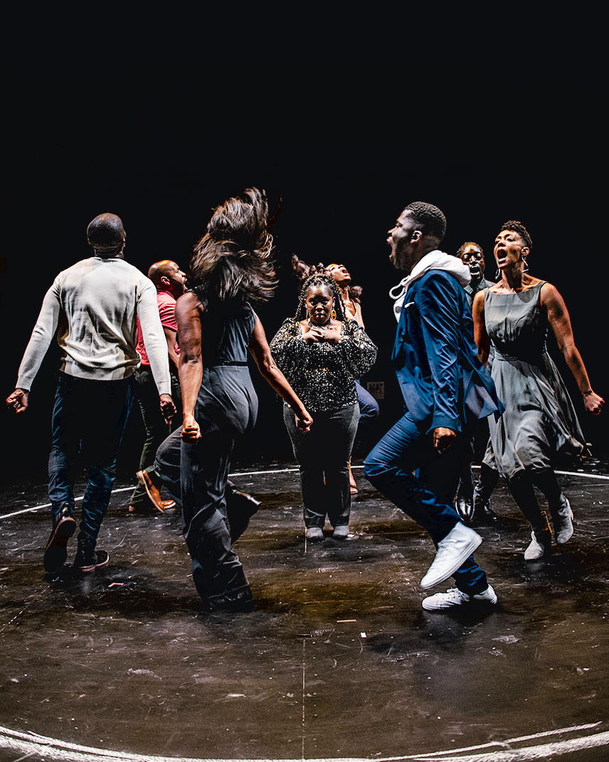 maria-wtsu - Washingtonian Woolly’s second show this season, <em>What to Send Up When It Goes Down</em>, was billed as a healing ritual for black people. Non-black audience members were asked to leave for the end of the production. Photograph by Teresa Castracane.