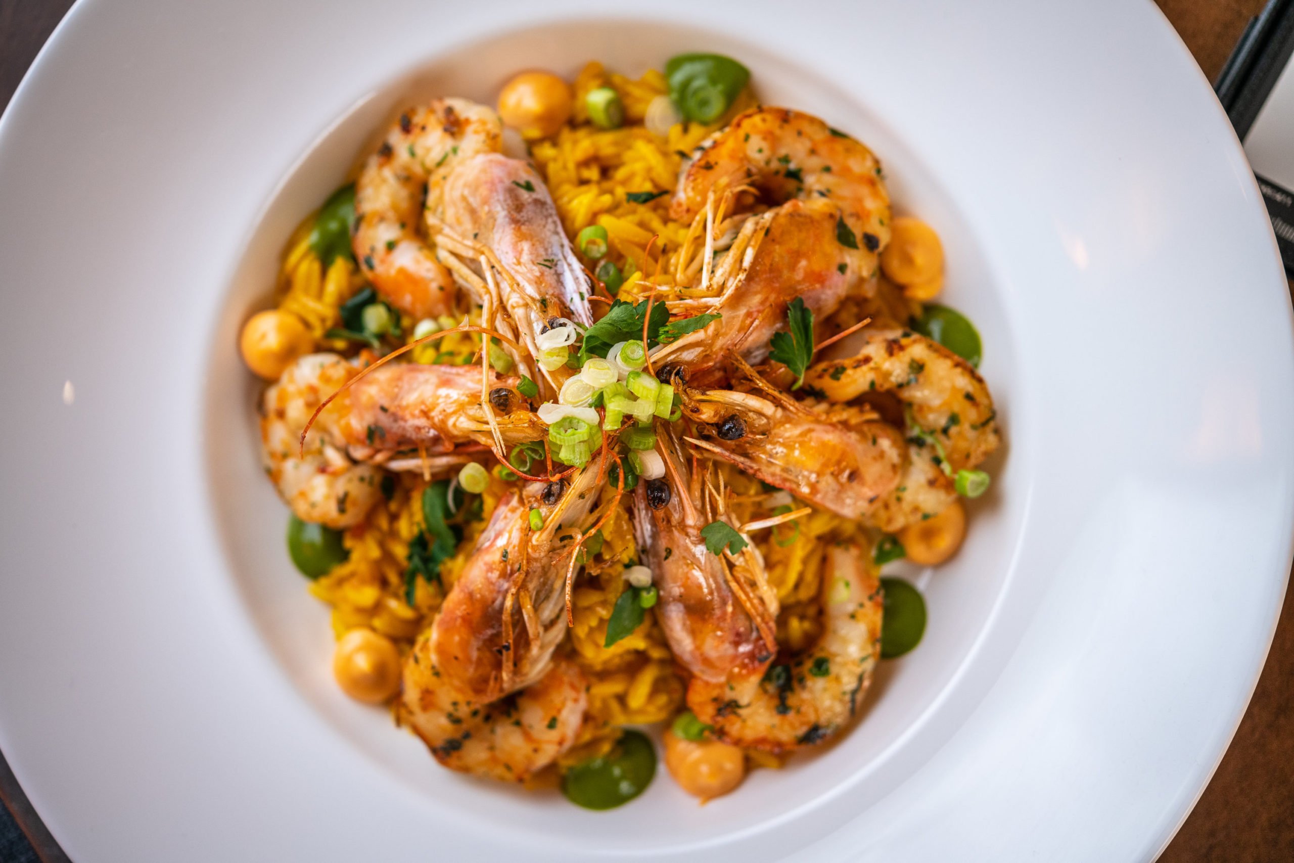 Shrimp Scampi - Washingtonian Shrimp scampi is made with orzo for a risotto texture. Photo by Rey Lopez.