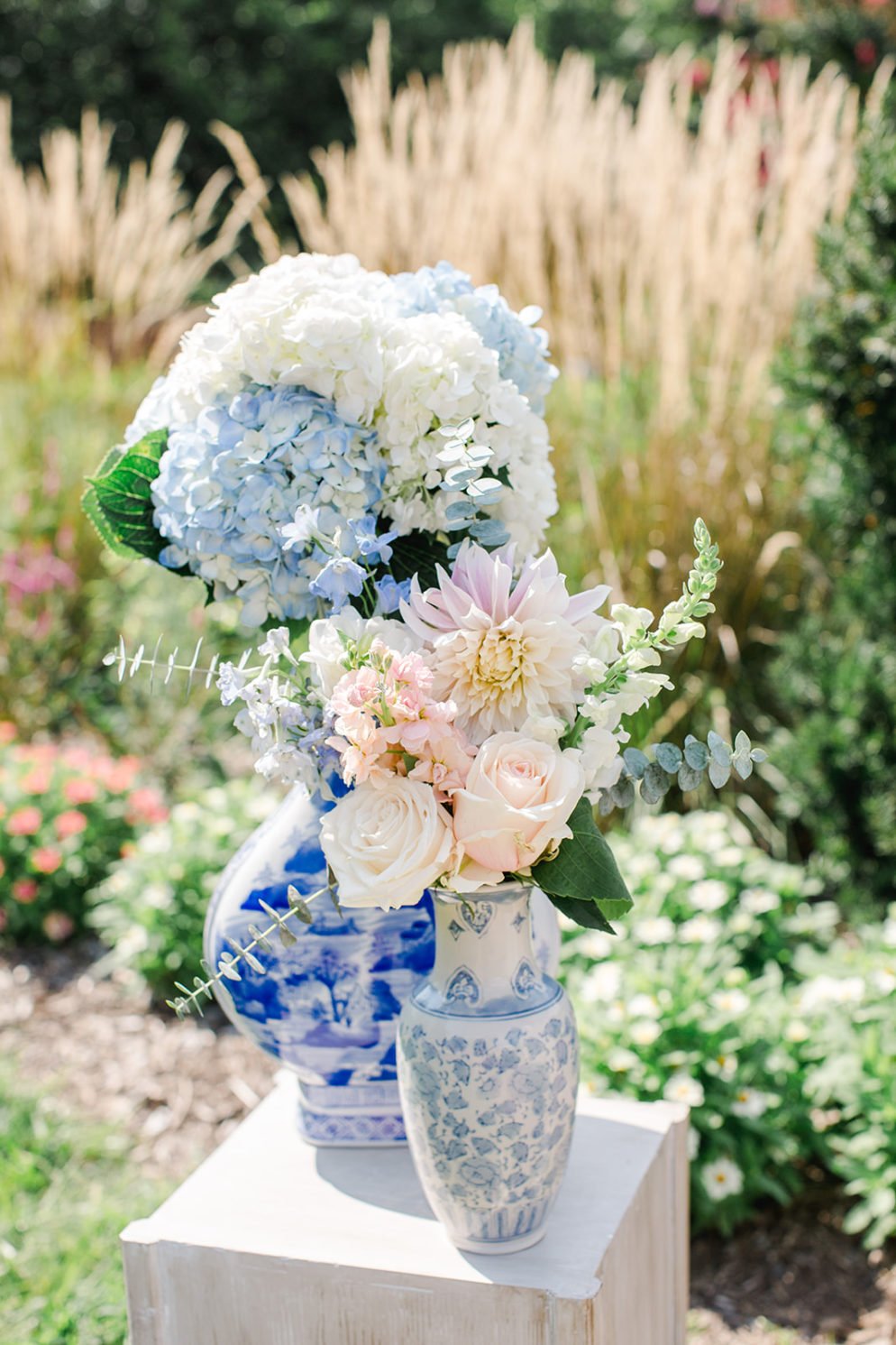 Jon & Christina Blue and white garden wedding  - River Farm, VA