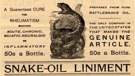 Snake oil advertisement. C.1918.