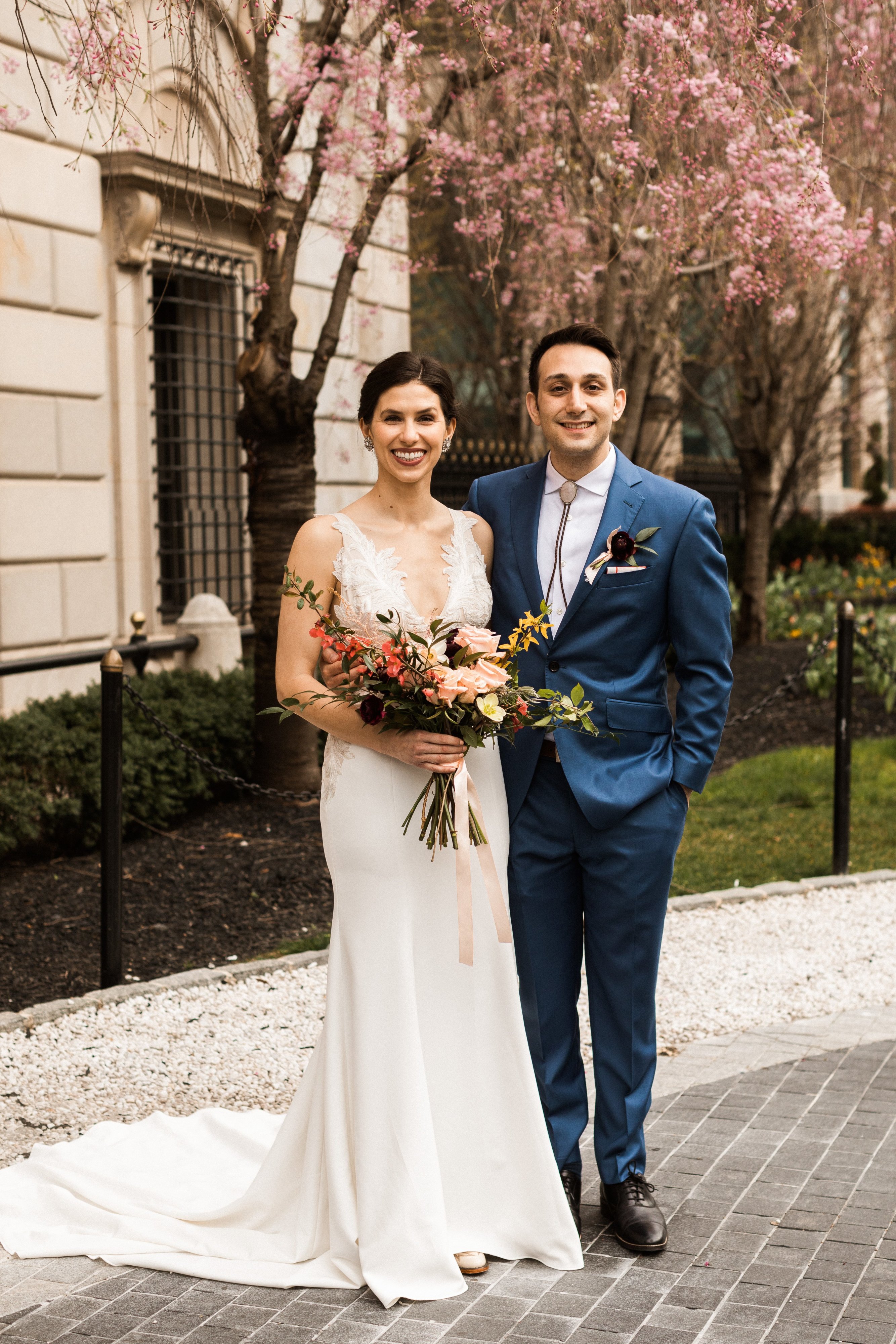 Caroline Wood and Chris Proto's elopement in Rawlins Park, Washington, DC March 21, 2020. Following recommendations from the CDC regarding social distancing to prevent the spread of COVID-19, Caroline and Chris made the difficult decision to postpone their