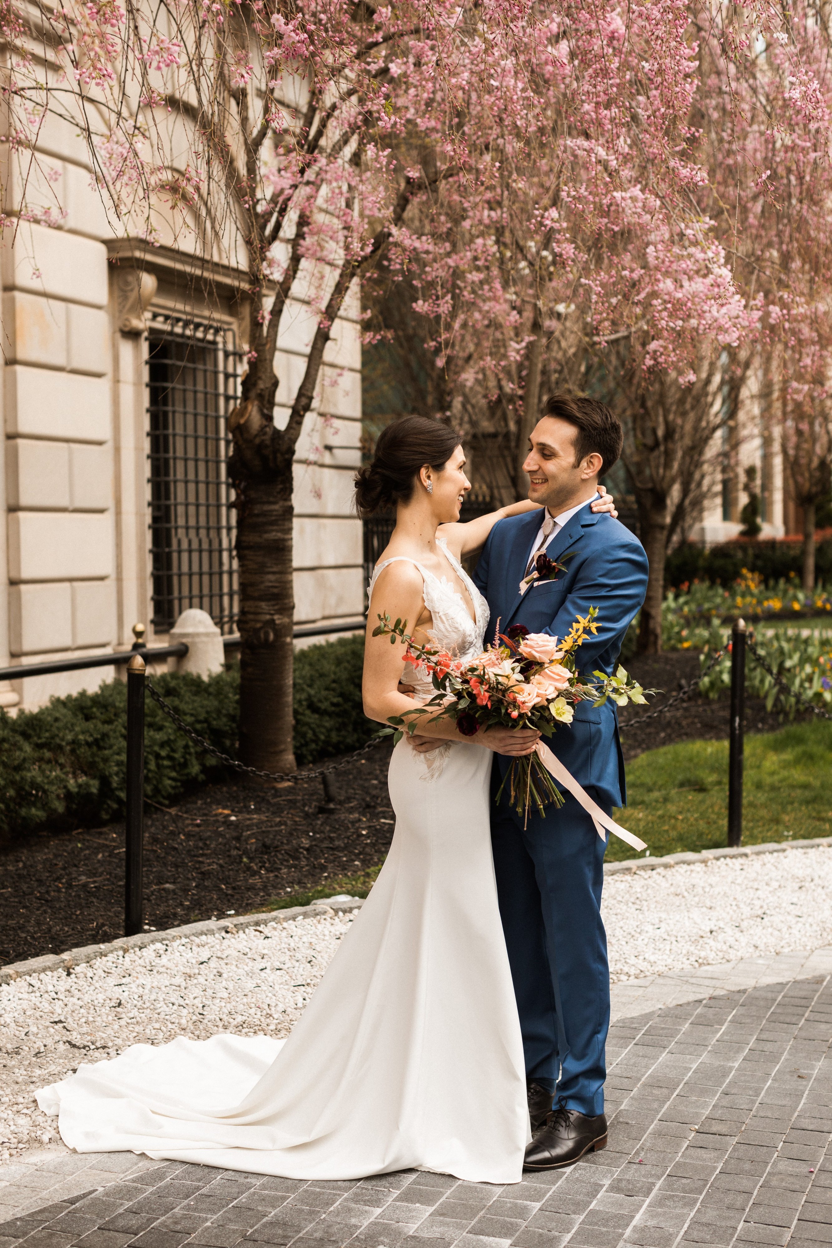 Caroline Wood and Chris Proto's elopement in Rawlins Park, Washington, DC March 21, 2020. Following recommendations from the CDC regarding social distancing to prevent the spread of COVID-19, Caroline and Chris made the difficult decision to postpone their