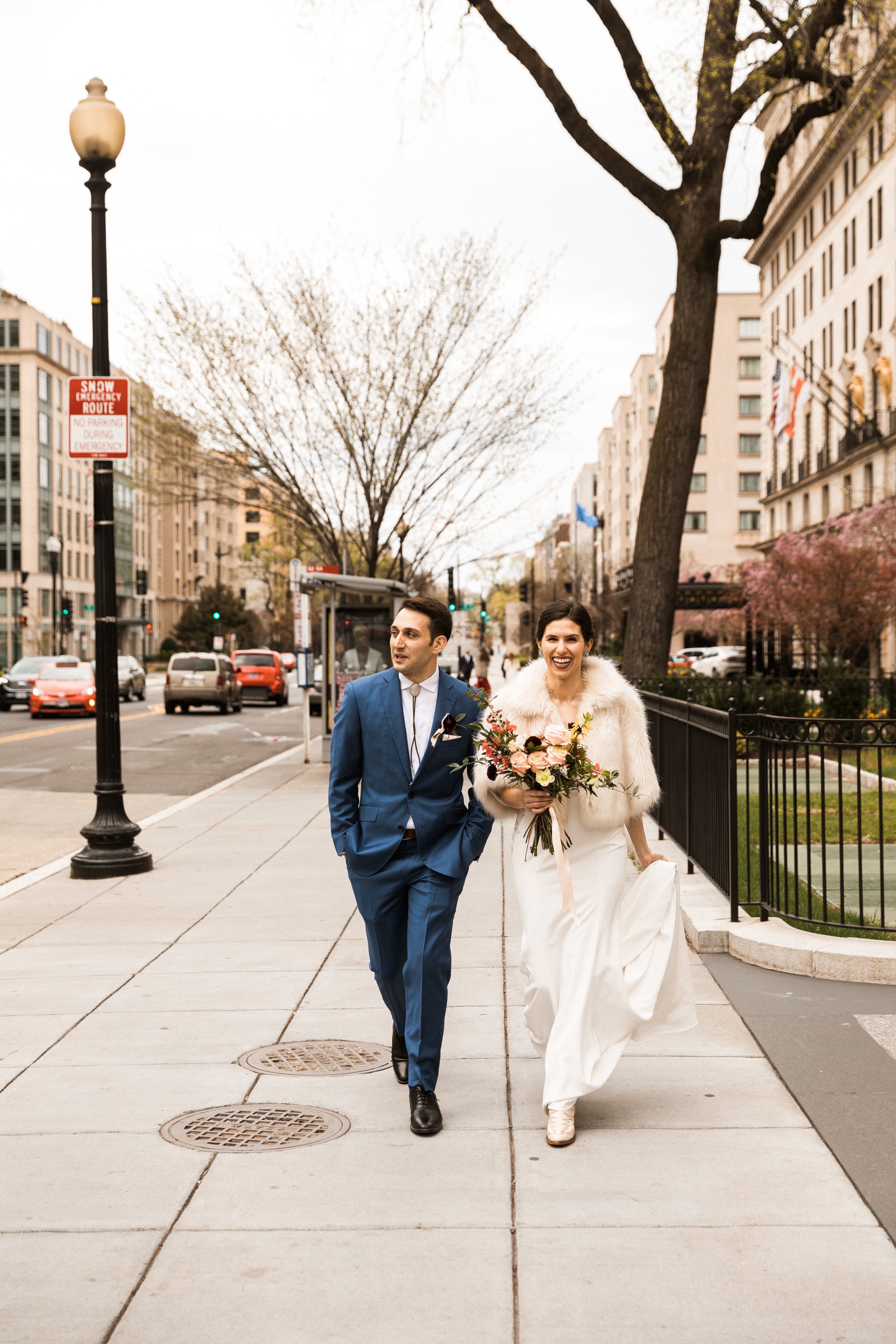 Caroline Wood and Chris Proto's elopement in Rawlins Park, Washington, DC March 21, 2020. Following recommendations from the CDC regarding social distancing to prevent the spread of COVID-19, Caroline and Chris made the difficult decision to postpone their