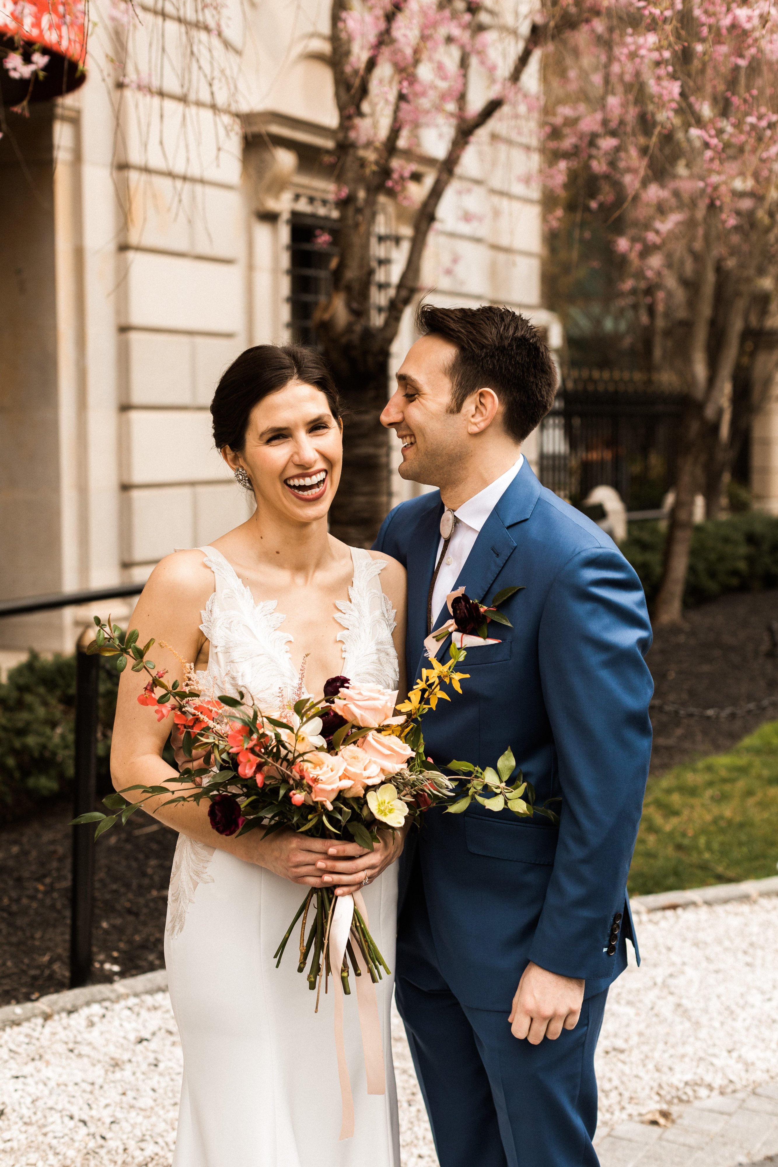 Caroline Wood and Chris Proto's elopement in Rawlins Park, Washington, DC March 21, 2020. Following recommendations from the CDC regarding social distancing to prevent the spread of COVID-19, Caroline and Chris made the difficult decision to postpone their